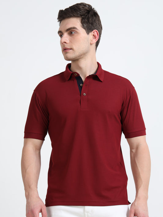 Premium Polo T-Shirt – Royal Maroon