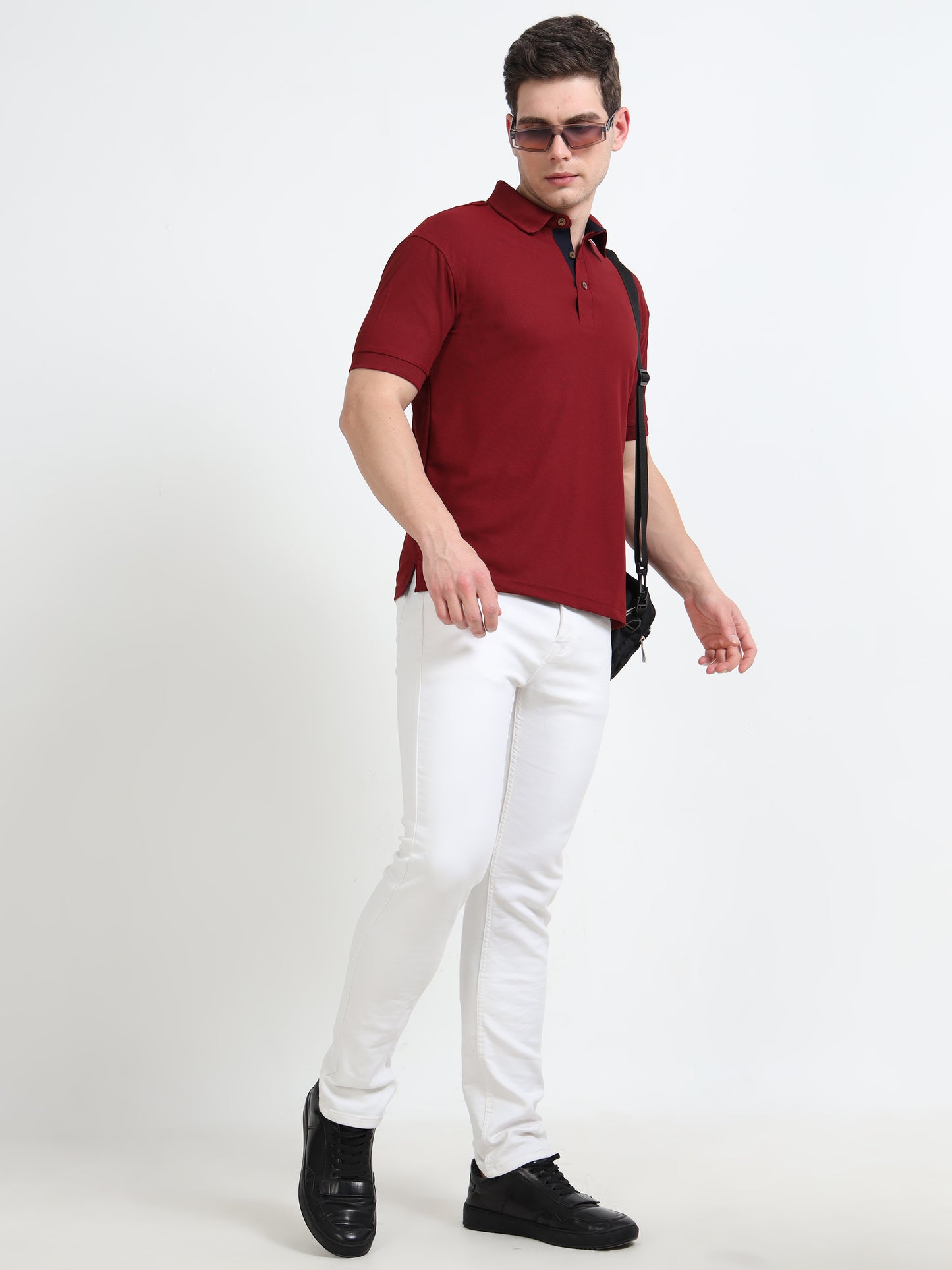 Premium Polo T-Shirt – Royal Maroon