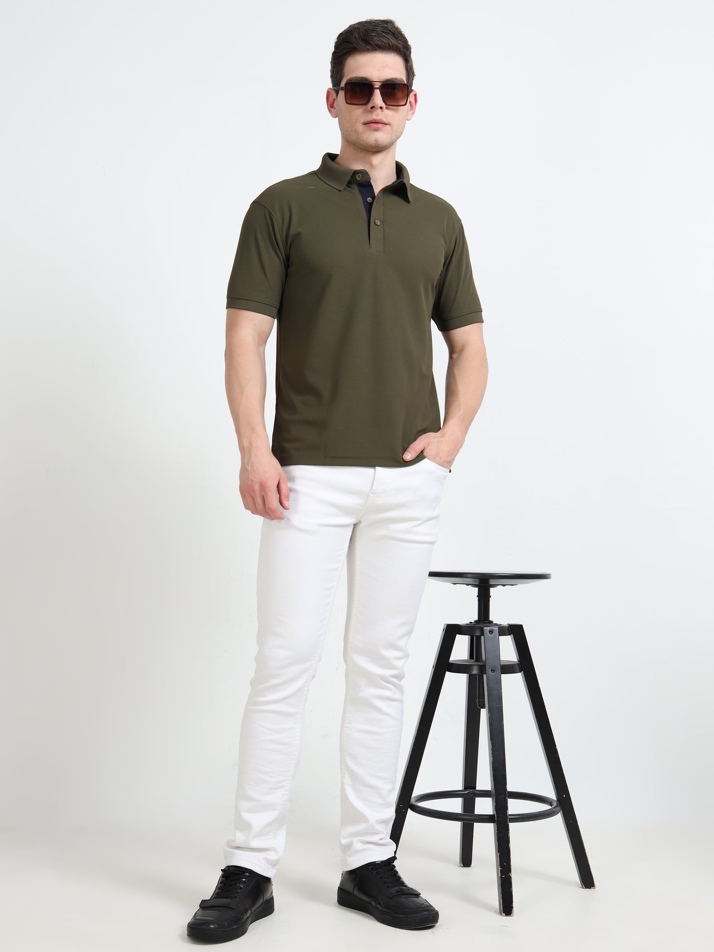 Premium Polo T-Shirt – Army Green