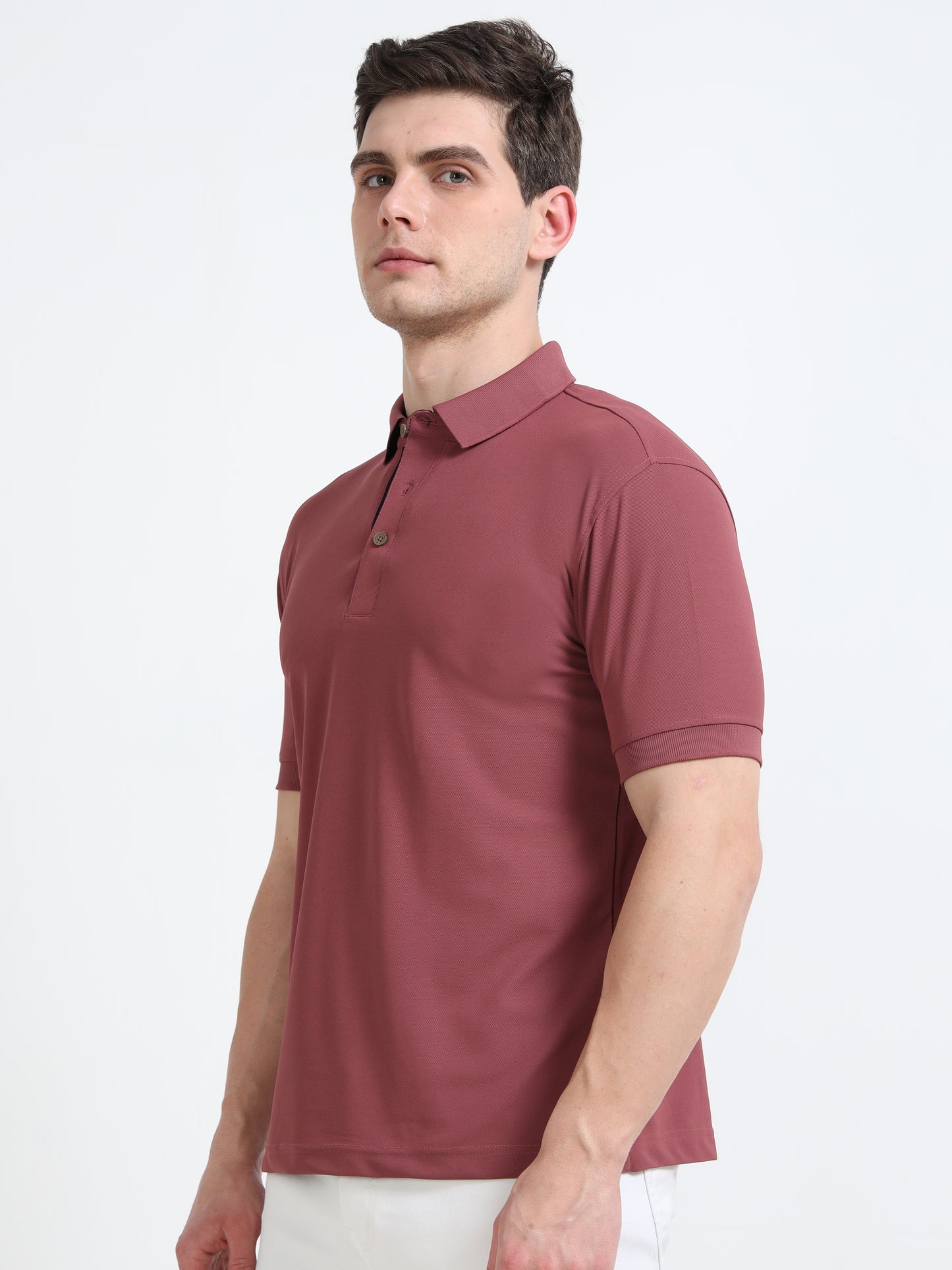 Premium Polo T-Shirt – Dusty Rose