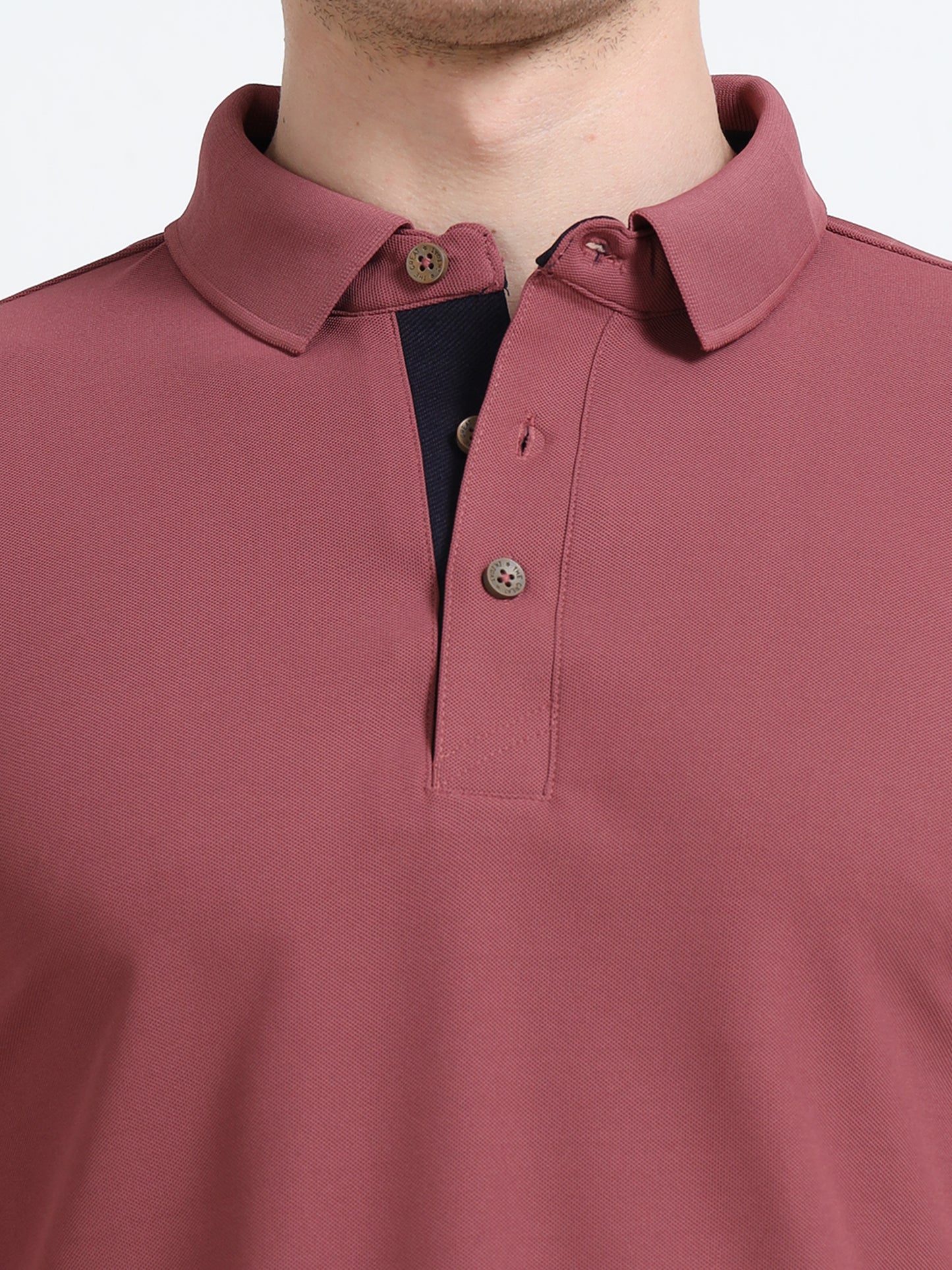 Premium Polo T-Shirt – Dusty Rose