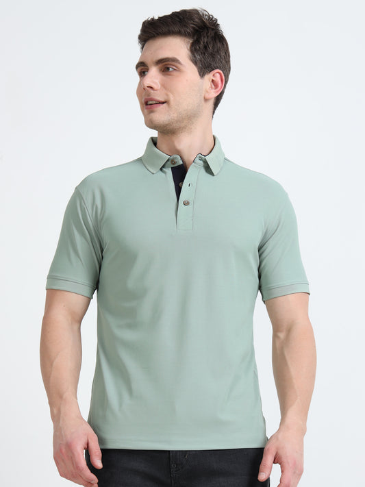 Premium Polo T-Shirt – Misty Sage