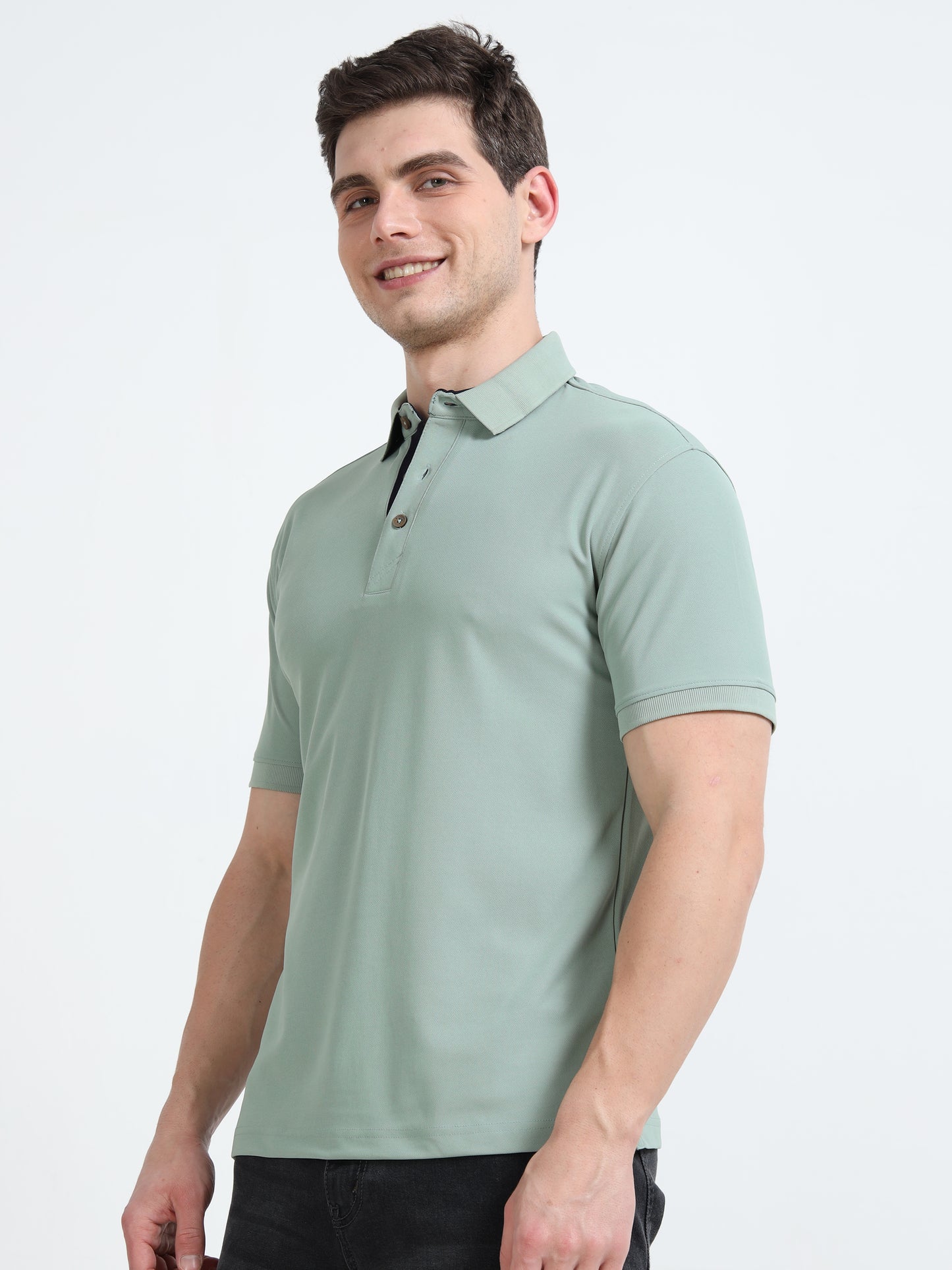 Premium Polo T-Shirt – Misty Sage