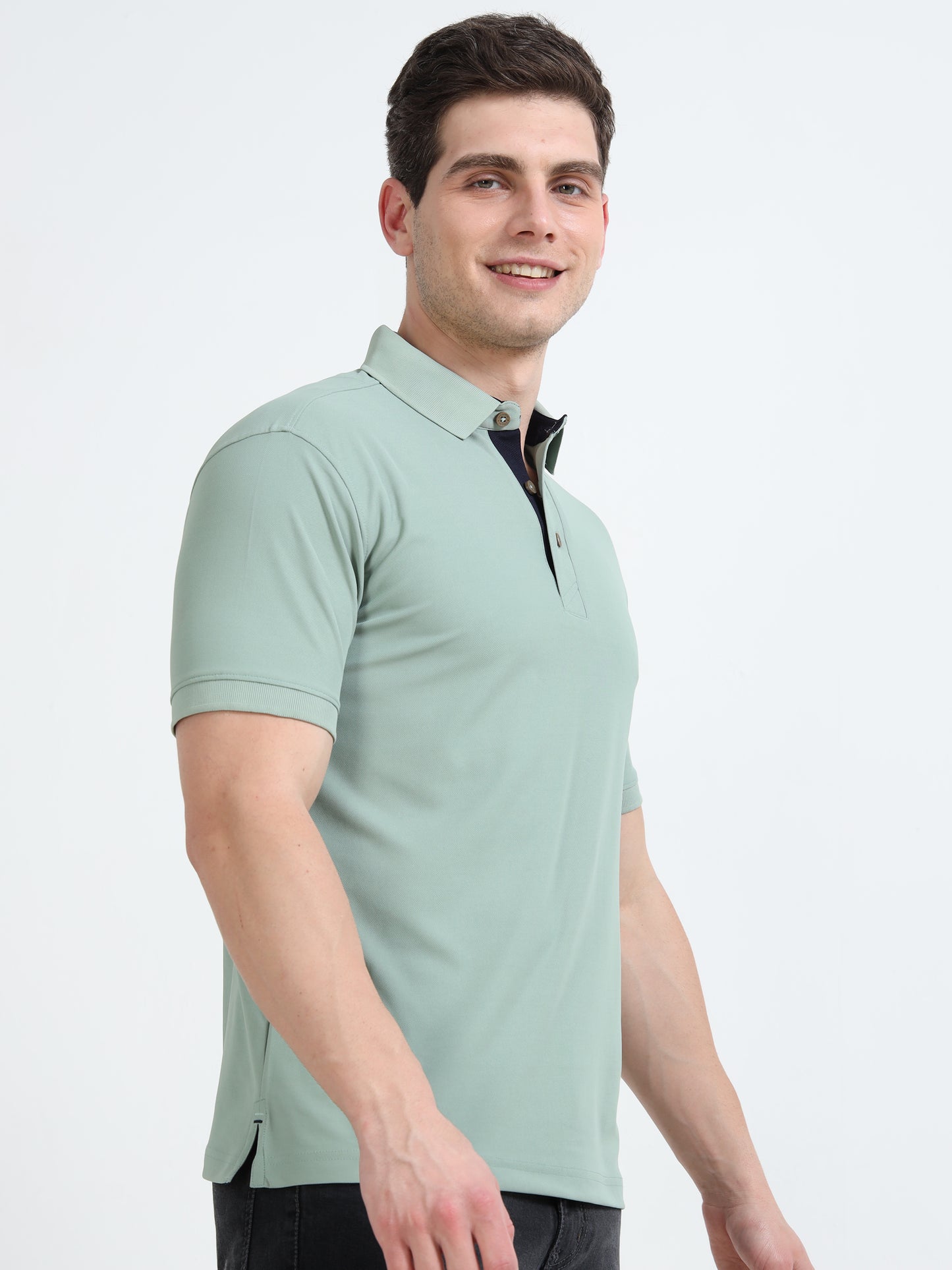 Premium Polo T-Shirt – Misty Sage