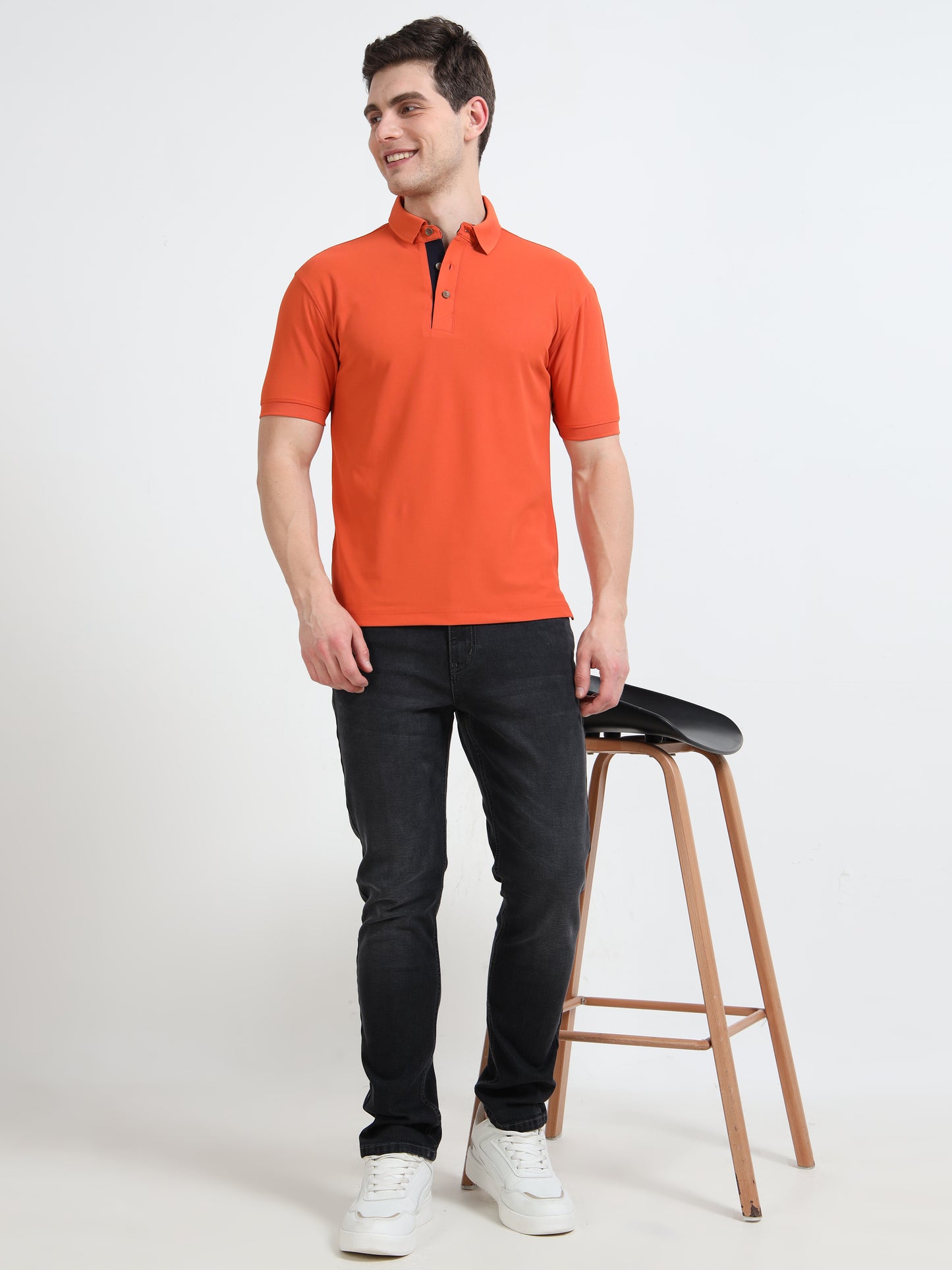 Premium Polo T-Shirt – Rocher Orange