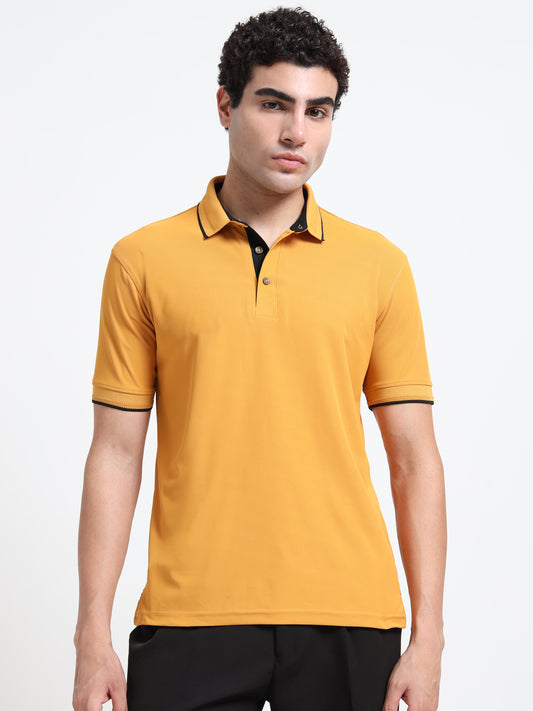 Premium Polo T-Shirt – Mustard Yellow Classic Edition