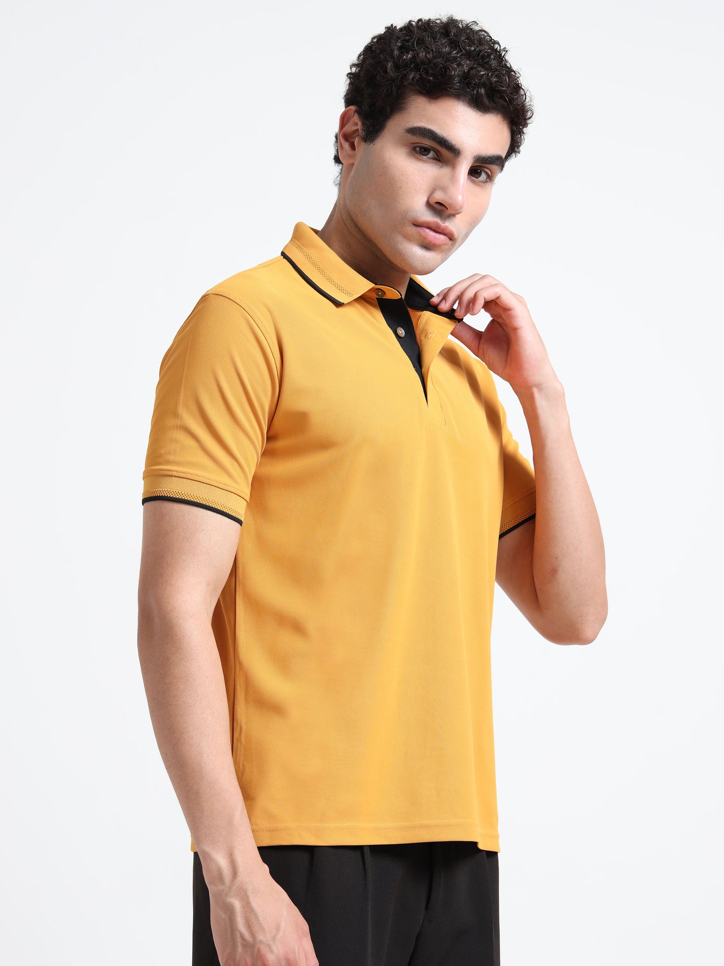 Premium Polo T-Shirt – Mustard Yellow Classic Edition