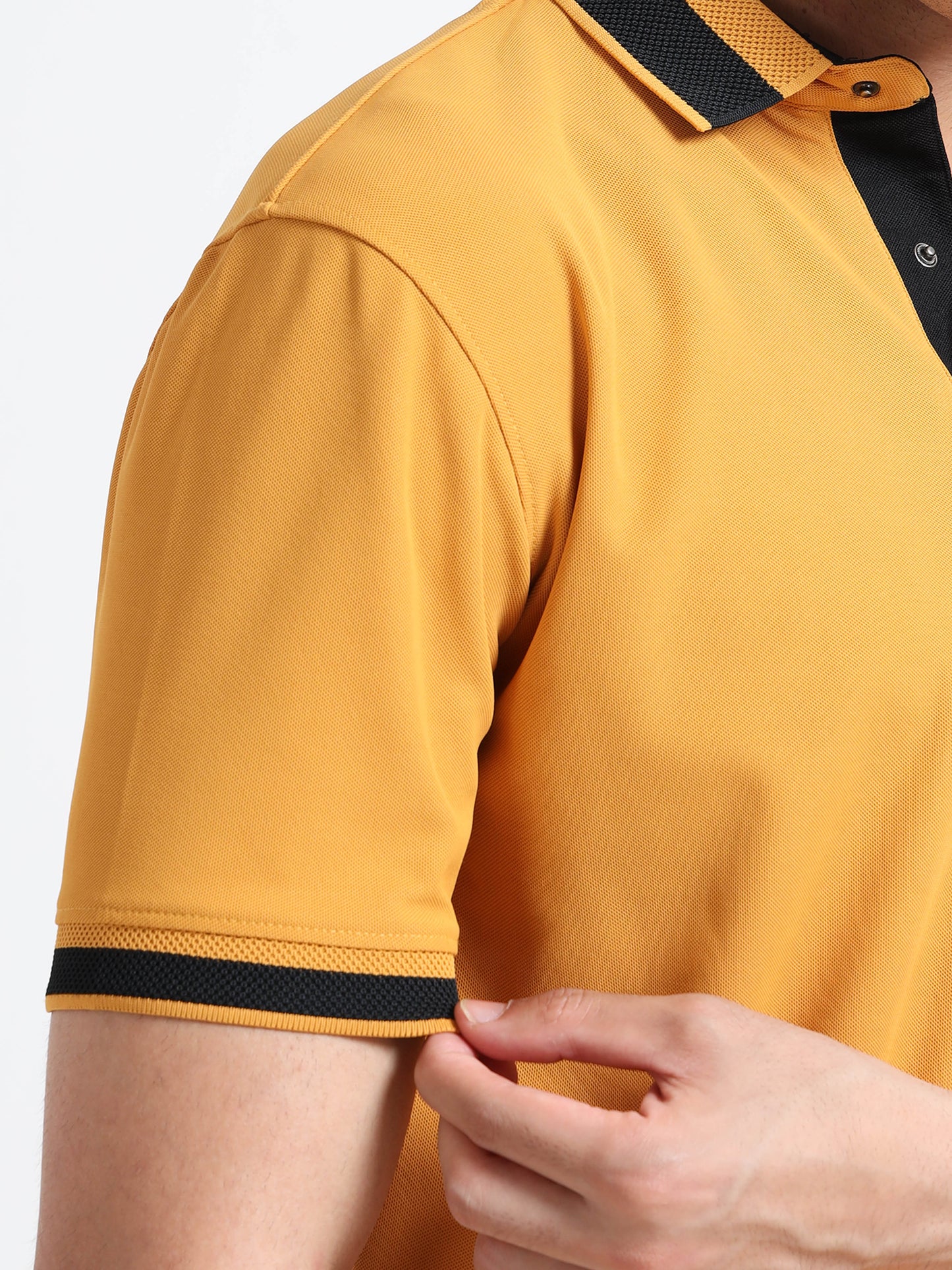 Premium Polo T-Shirt – Mustard Yellow Contrast Edition