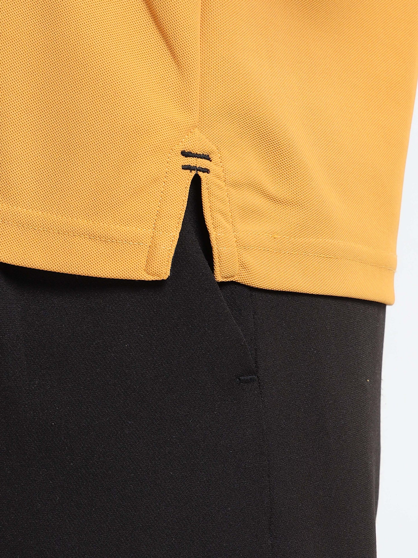 Premium Polo T-Shirt – Mustard Yellow Contrast Edition