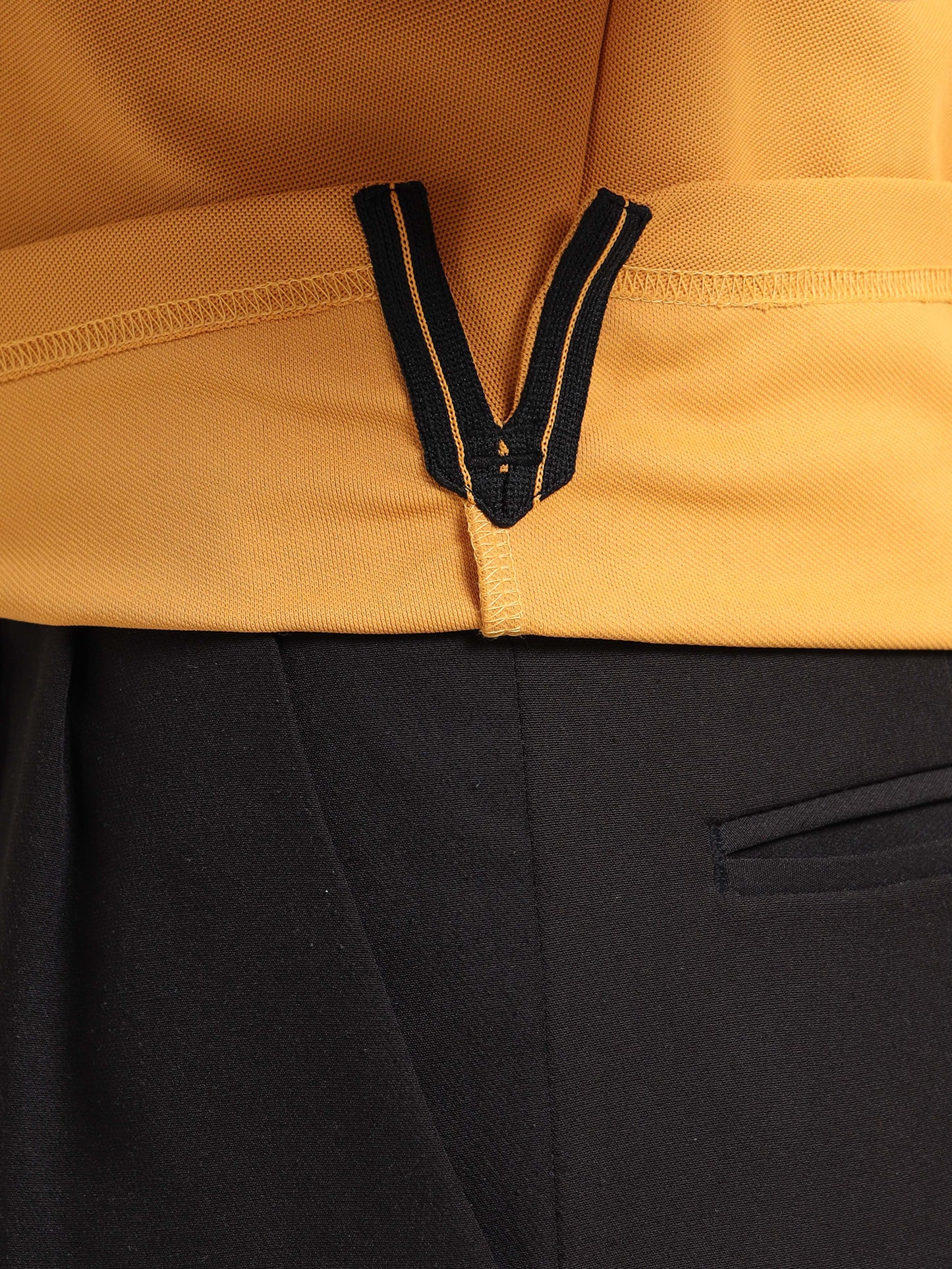 Premium Polo T-Shirt – Mustard Yellow Contrast Edition