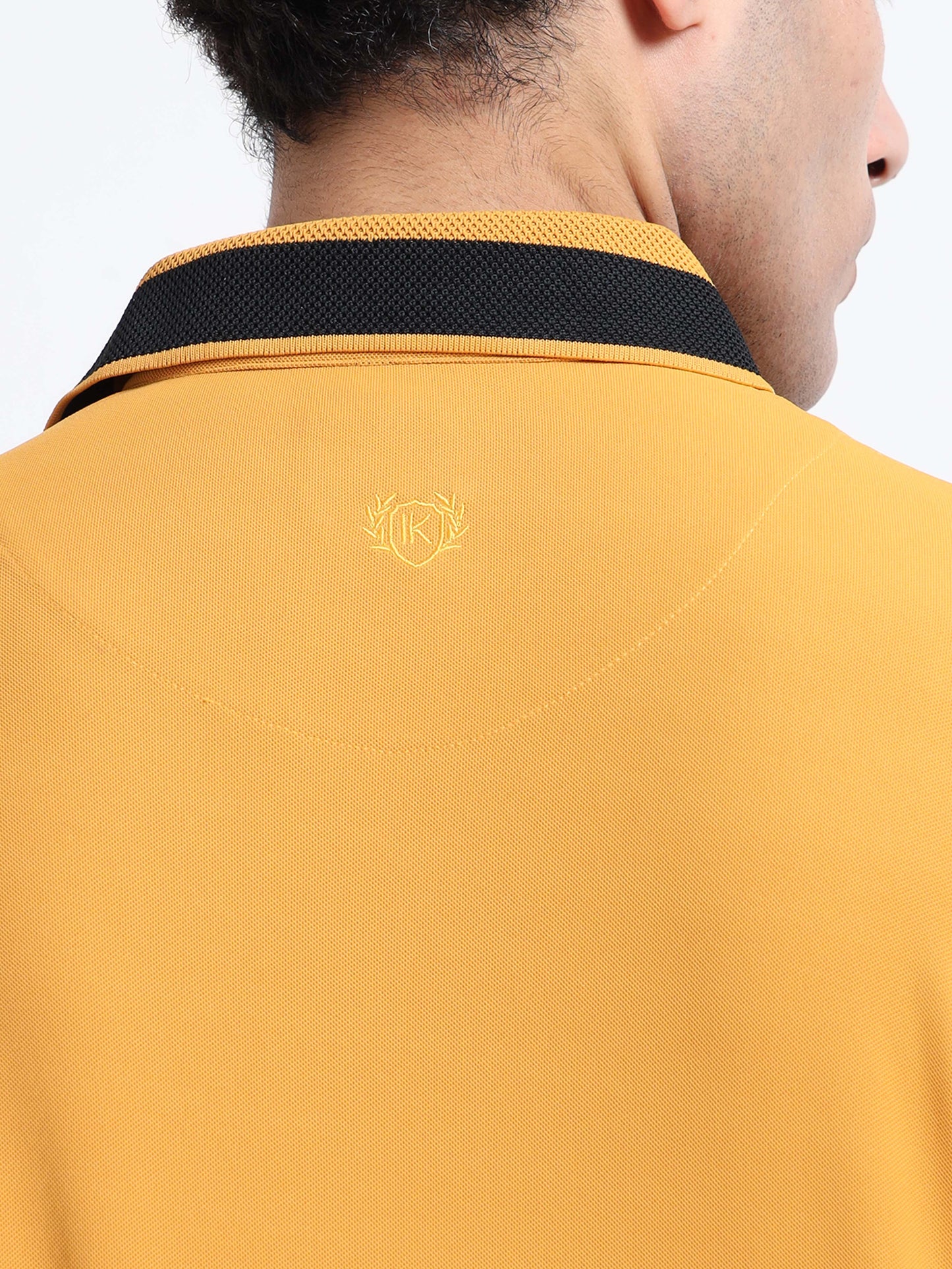 Premium Polo T-Shirt – Mustard Yellow Contrast Edition