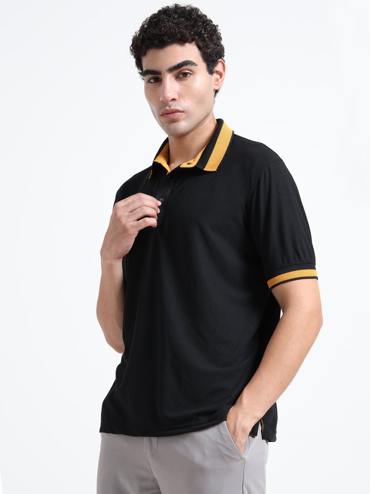 Premium Polo T-Shirt – Black Gold Edition