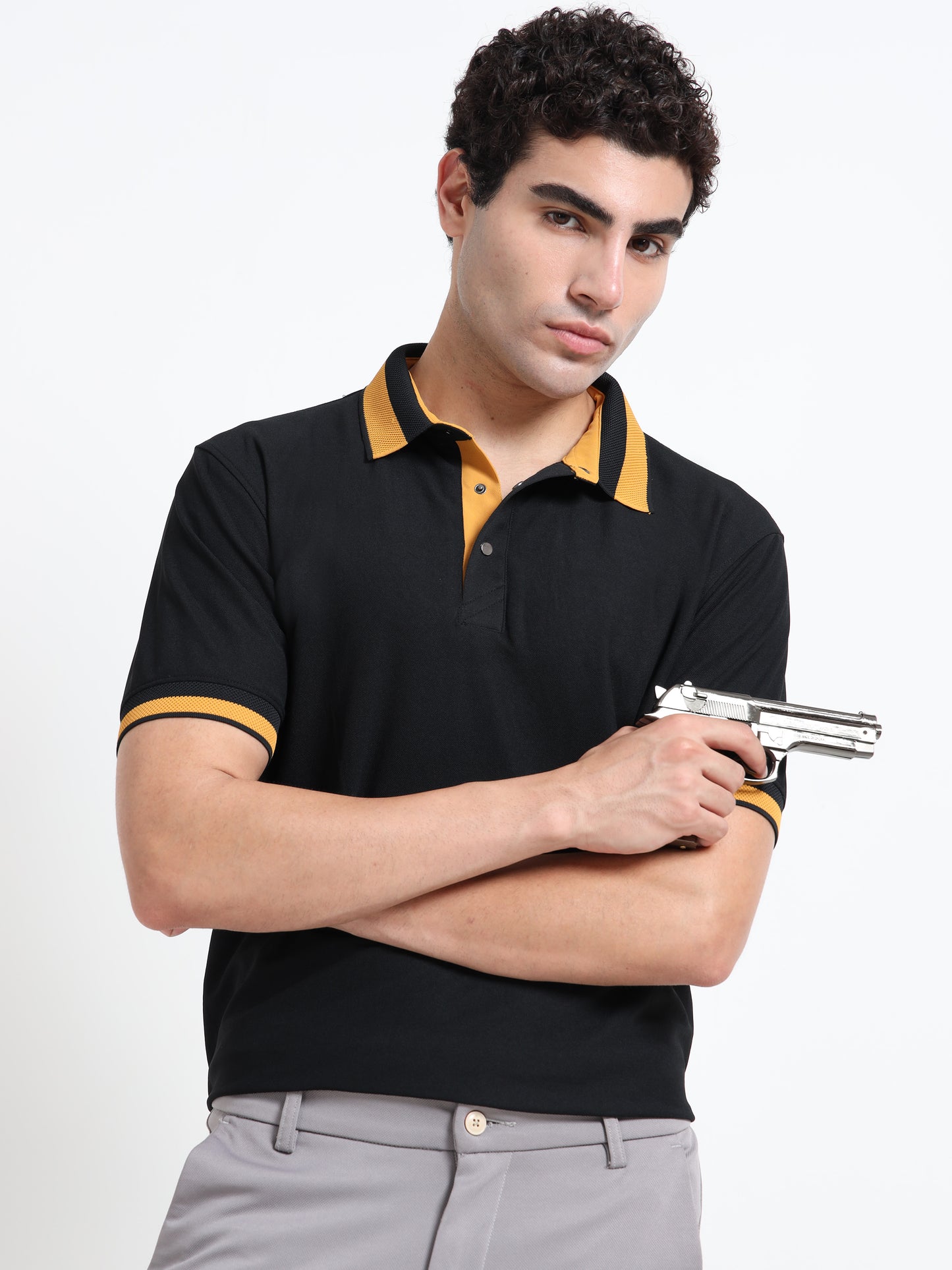 Premium Polo T-Shirt – Black Gold Edition