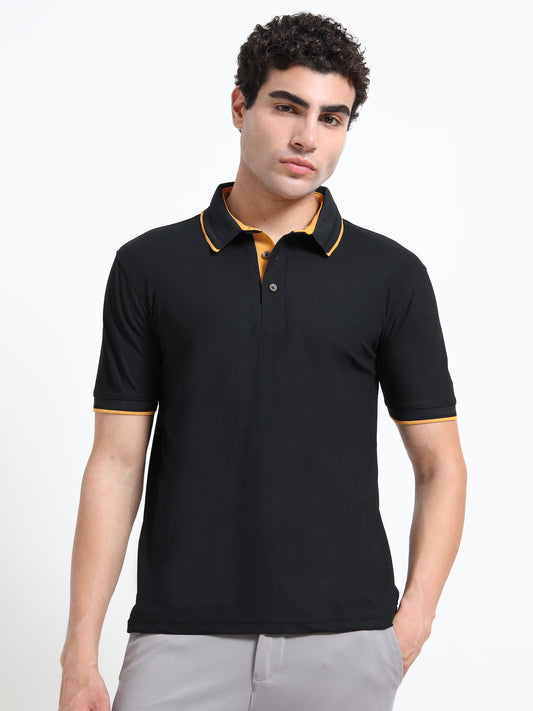 Premium Polo T-Shirt – Black Contrast Edition