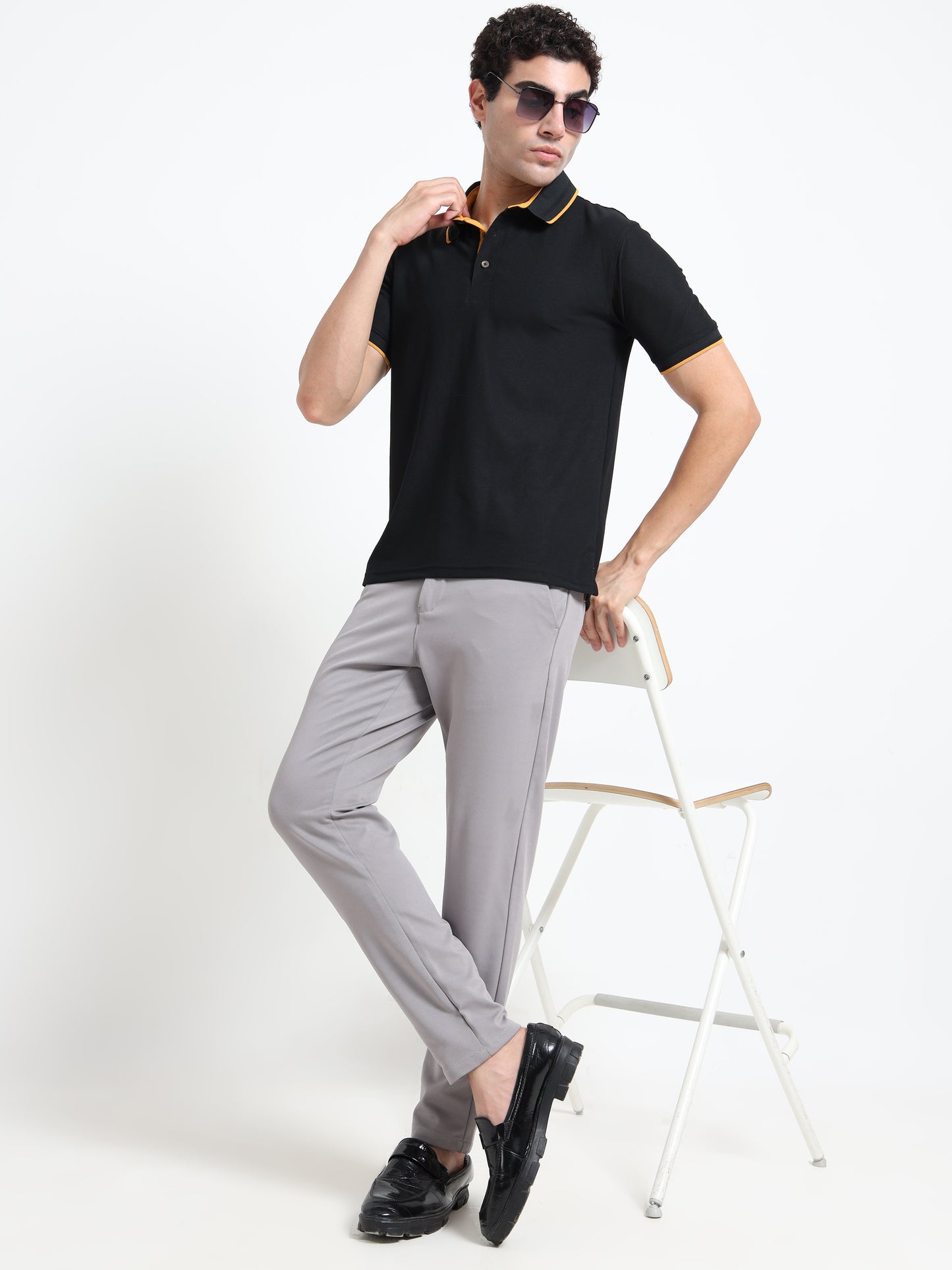 Premium Polo T-Shirt – Black Contrast Edition