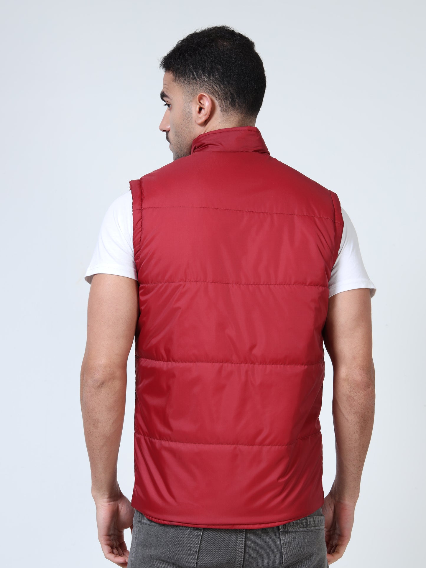 Puffer Sleeveless Jacket – Cherry Red