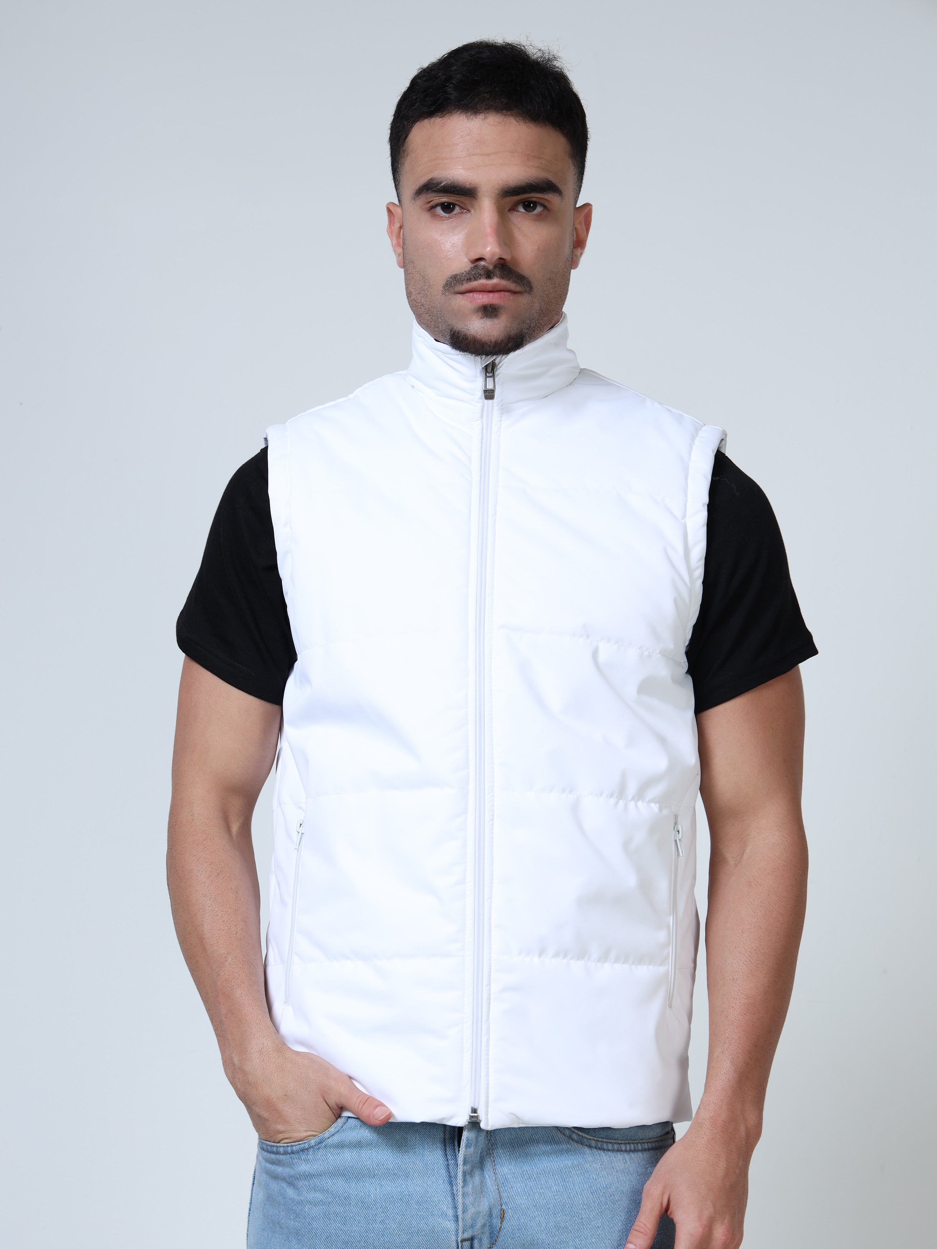 Puffer Sleeveless Jacket – Aura Of  White