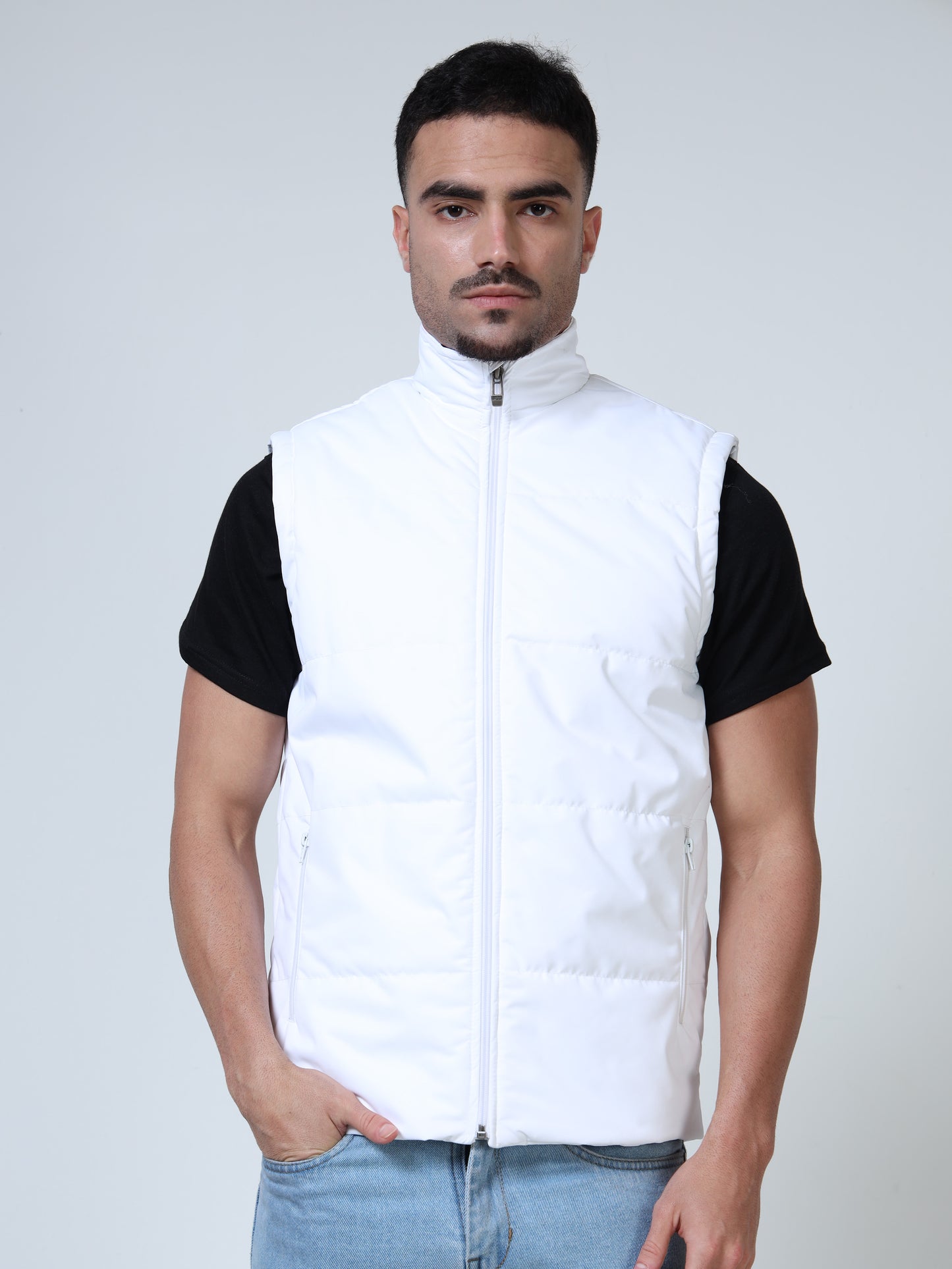 Puffer Sleeveless Jacket – Aura Of  White