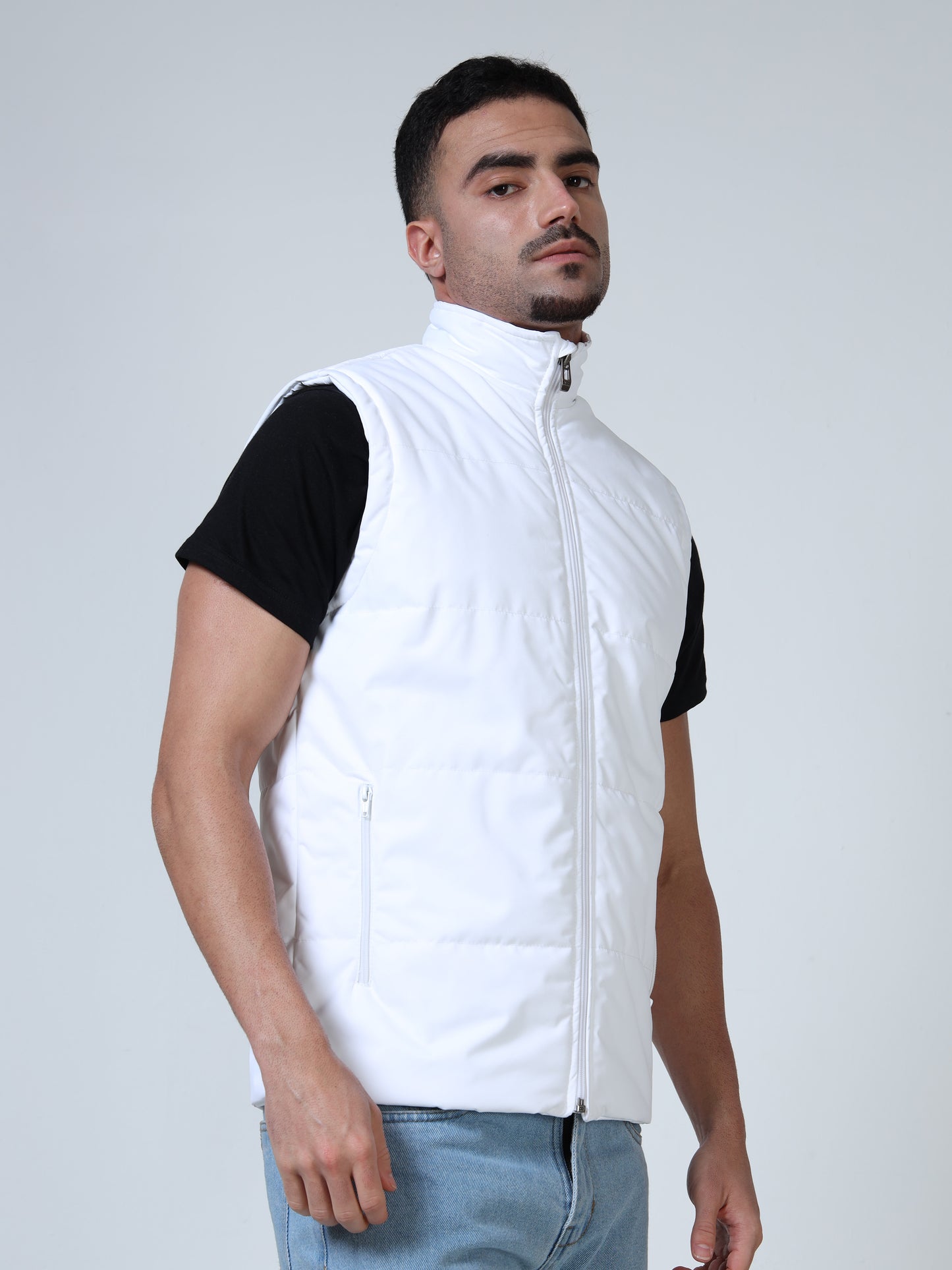 Puffer Sleeveless Jacket – Aura Of  White