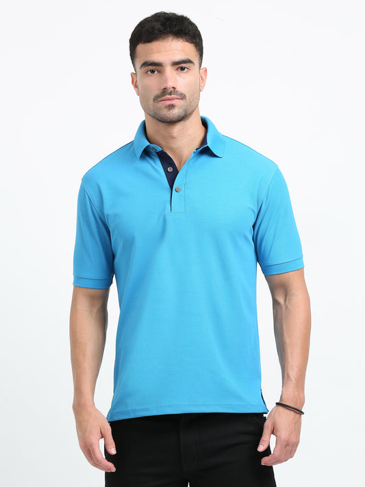 Premium Polo T-Shirt – Capri Blue