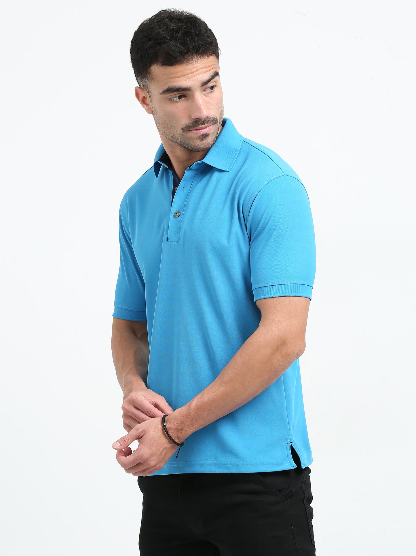 Premium Polo T-Shirt – Capri Blue