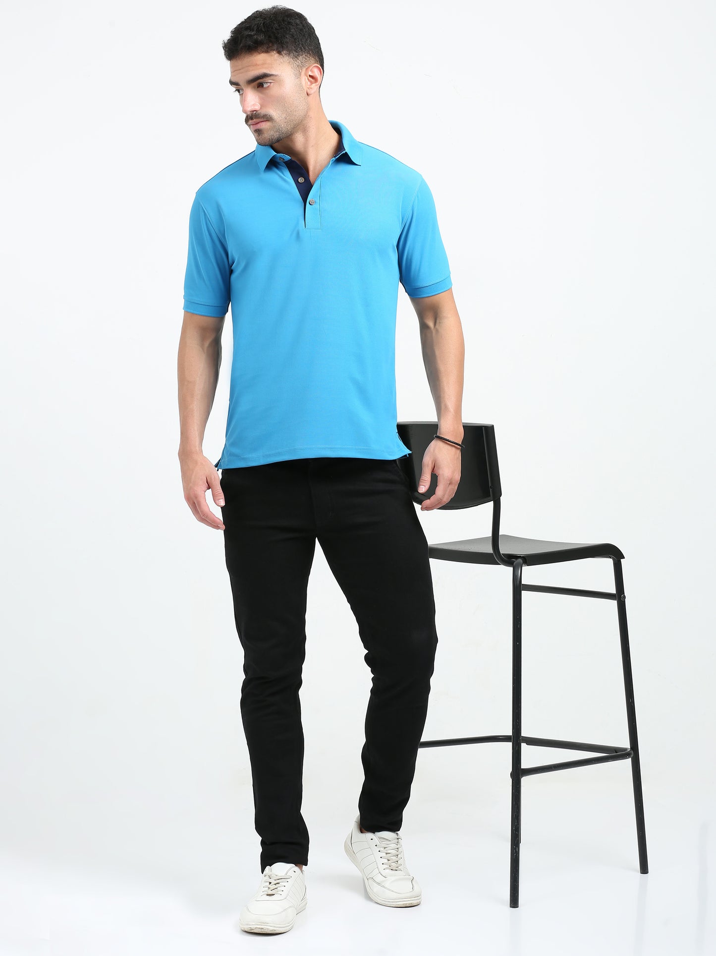 Premium Polo T-Shirt – Capri Blue
