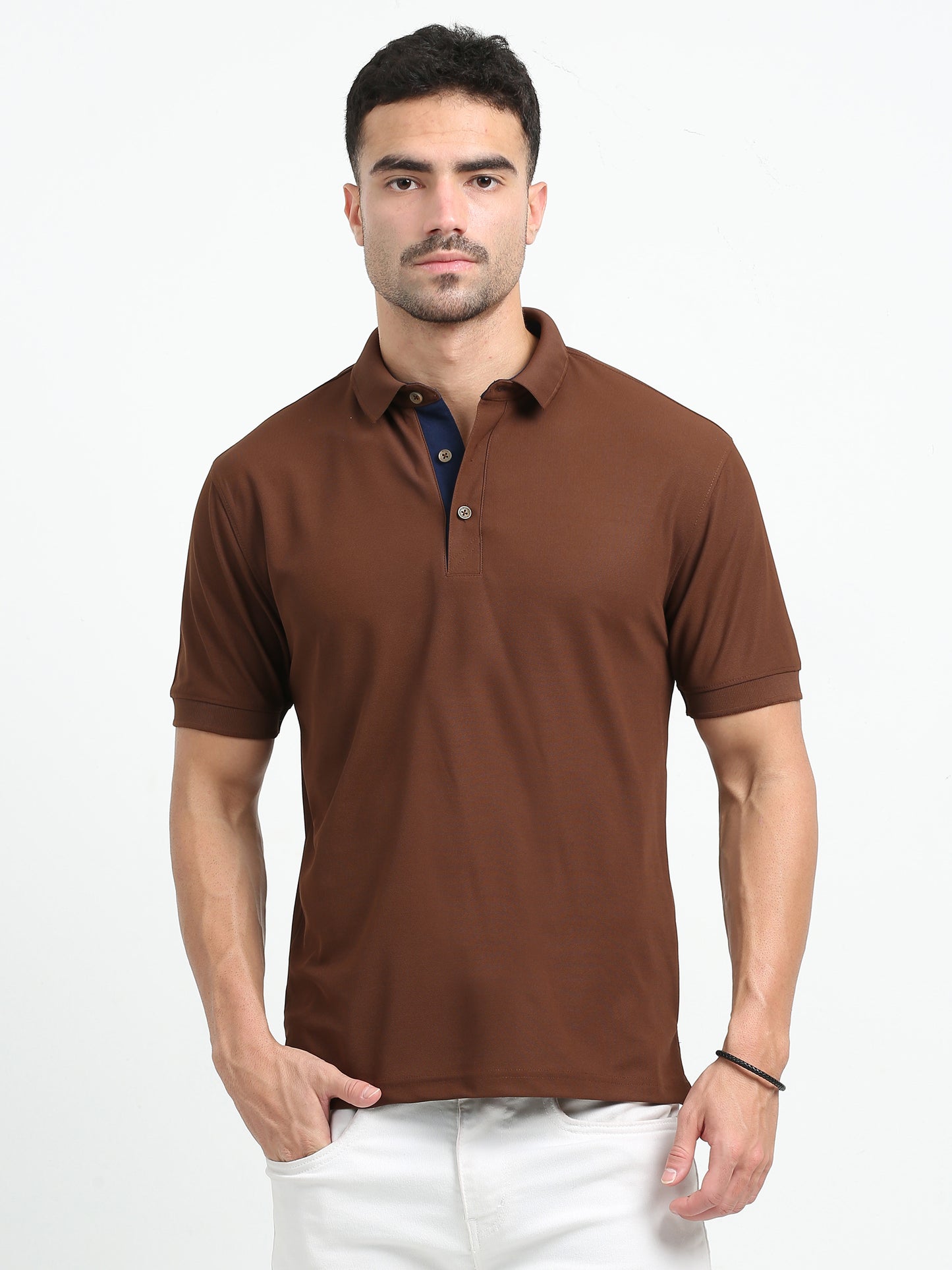 Premium Polo T-Shirt – Coco Brown