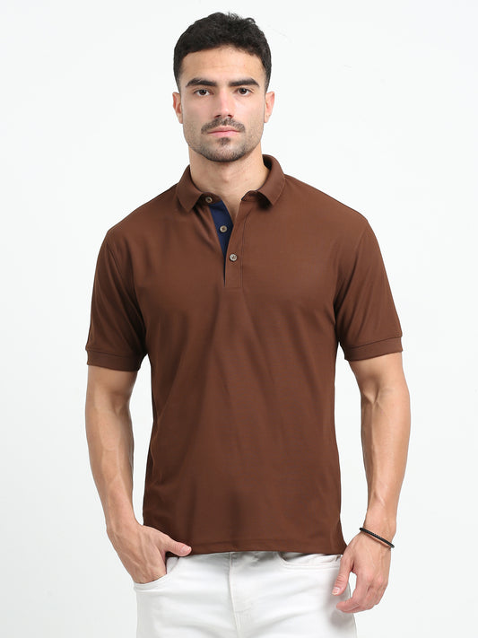 Premium Polo T-Shirt – Coco Brown