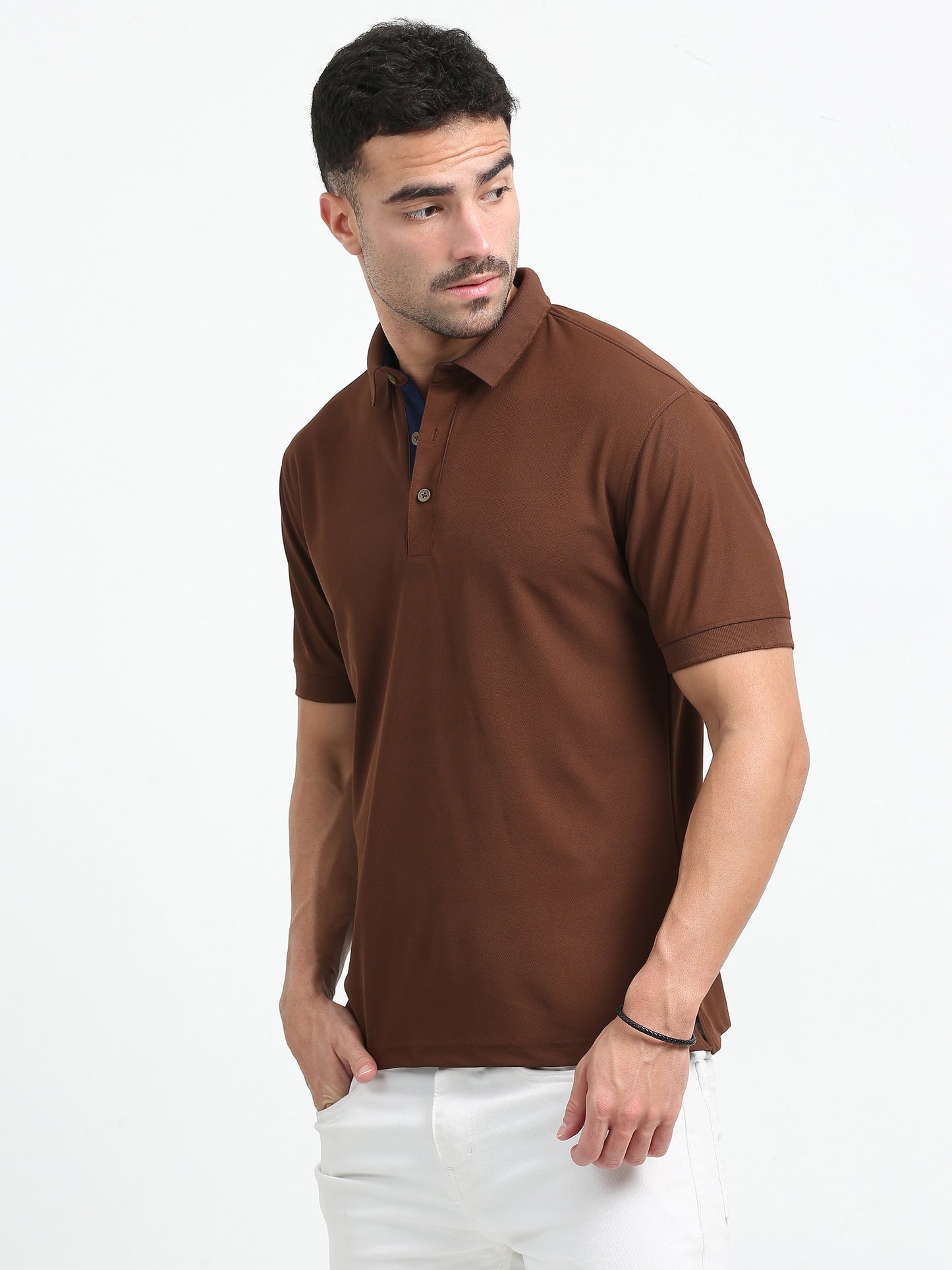 Premium Polo T-Shirt – Coco Brown