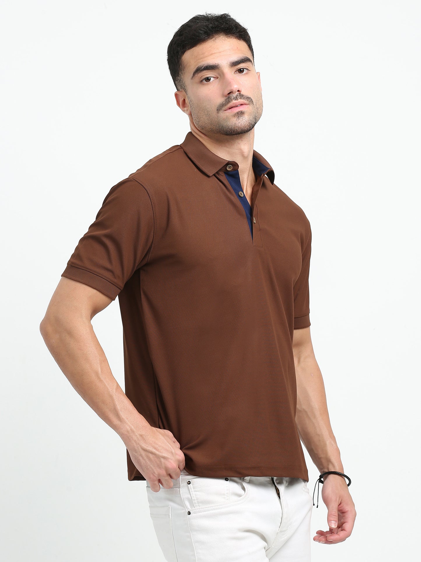 Premium Polo T-Shirt – Coco Brown