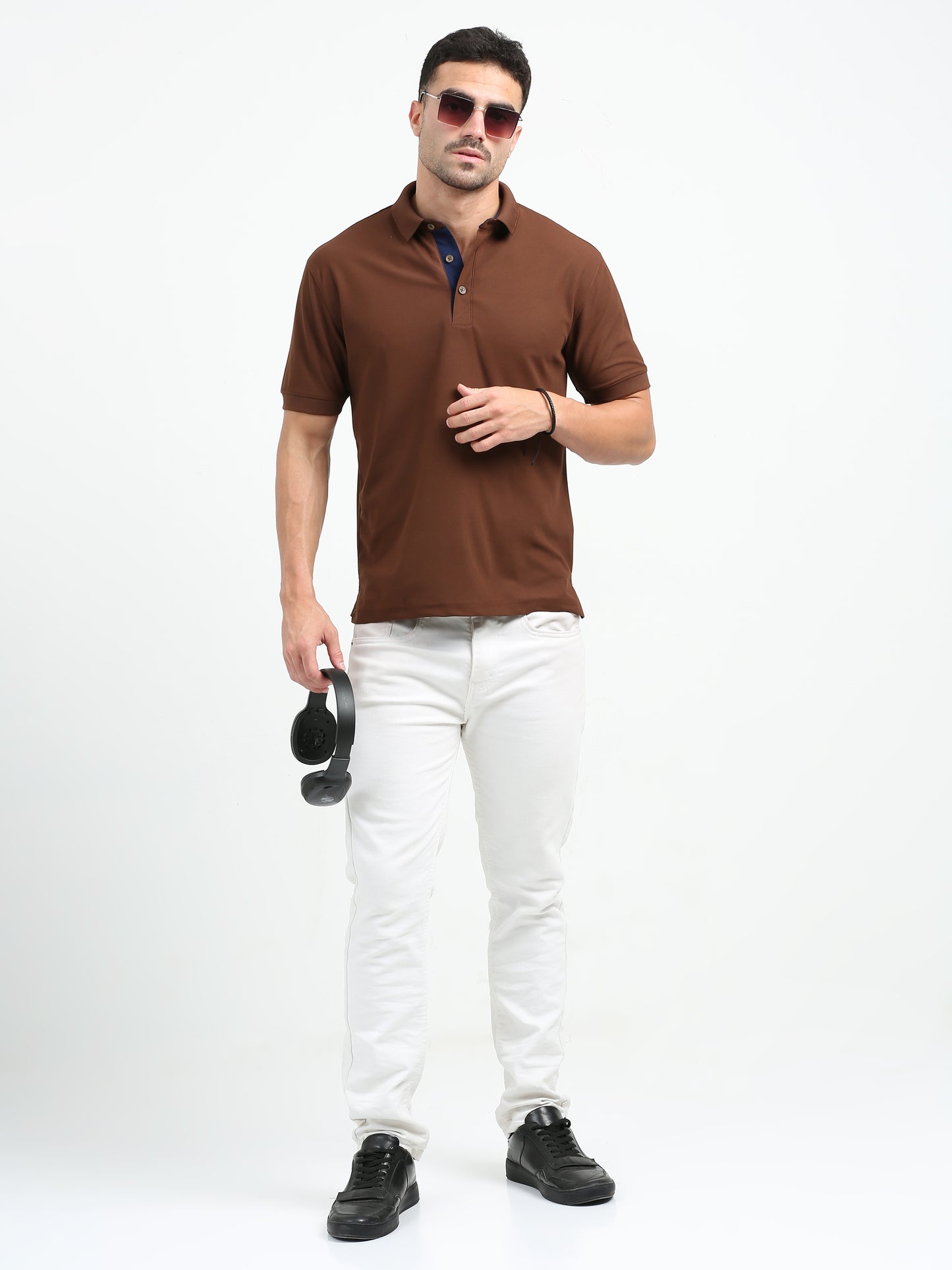 Premium Polo T-Shirt – Coco Brown