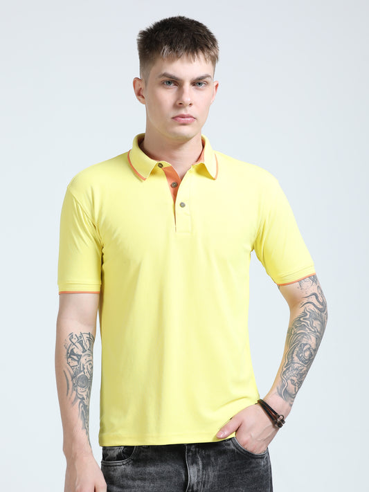 Premium Polo T-Shirt – Sun Kissed Peach