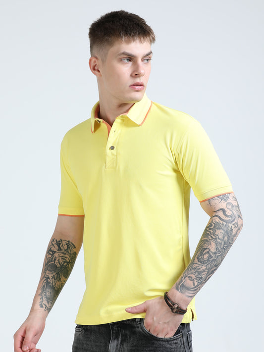 Premium Polo T-Shirt – Sun Kissed Peach