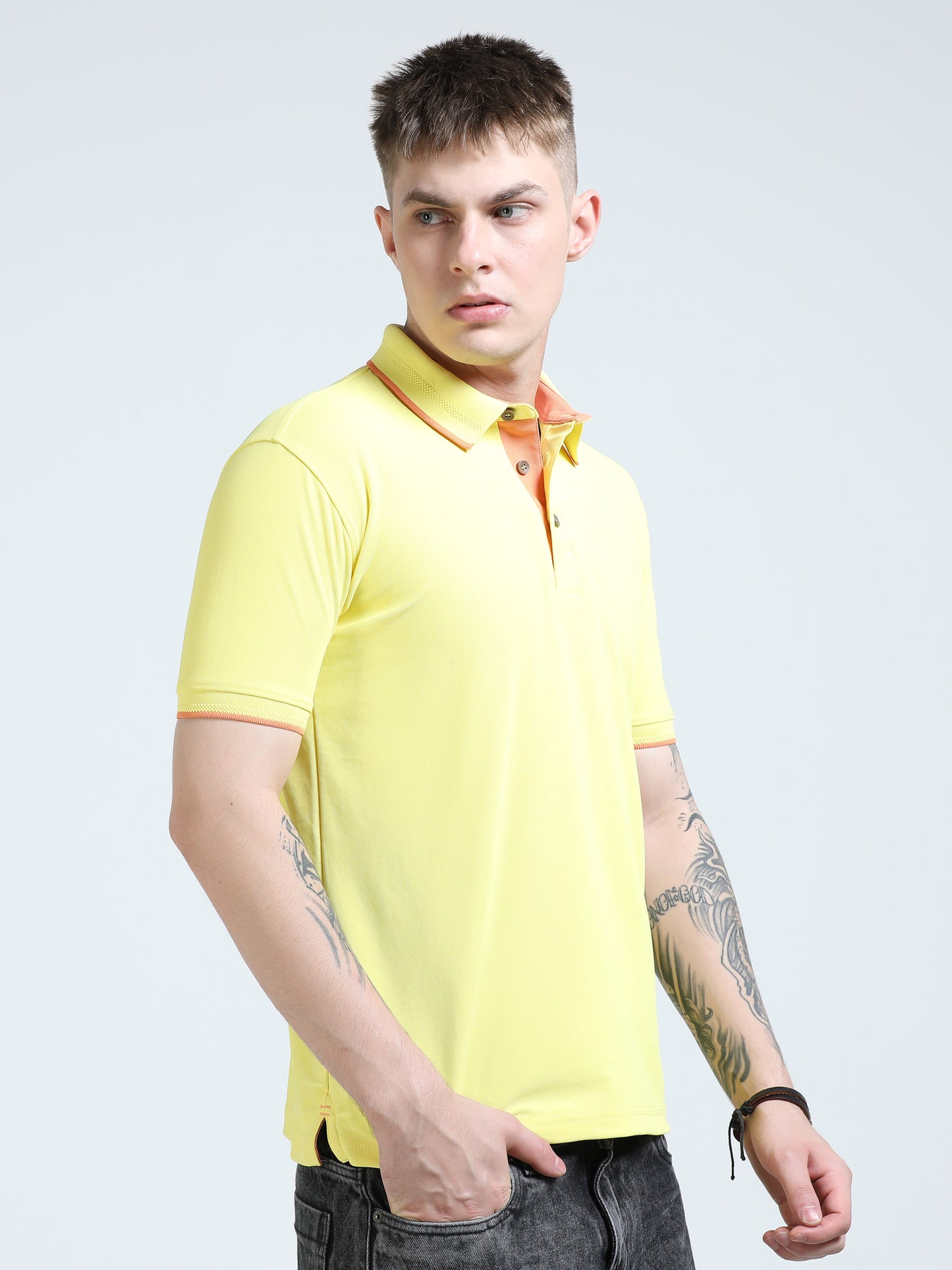 Premium Polo T-Shirt – Sun Kissed Peach