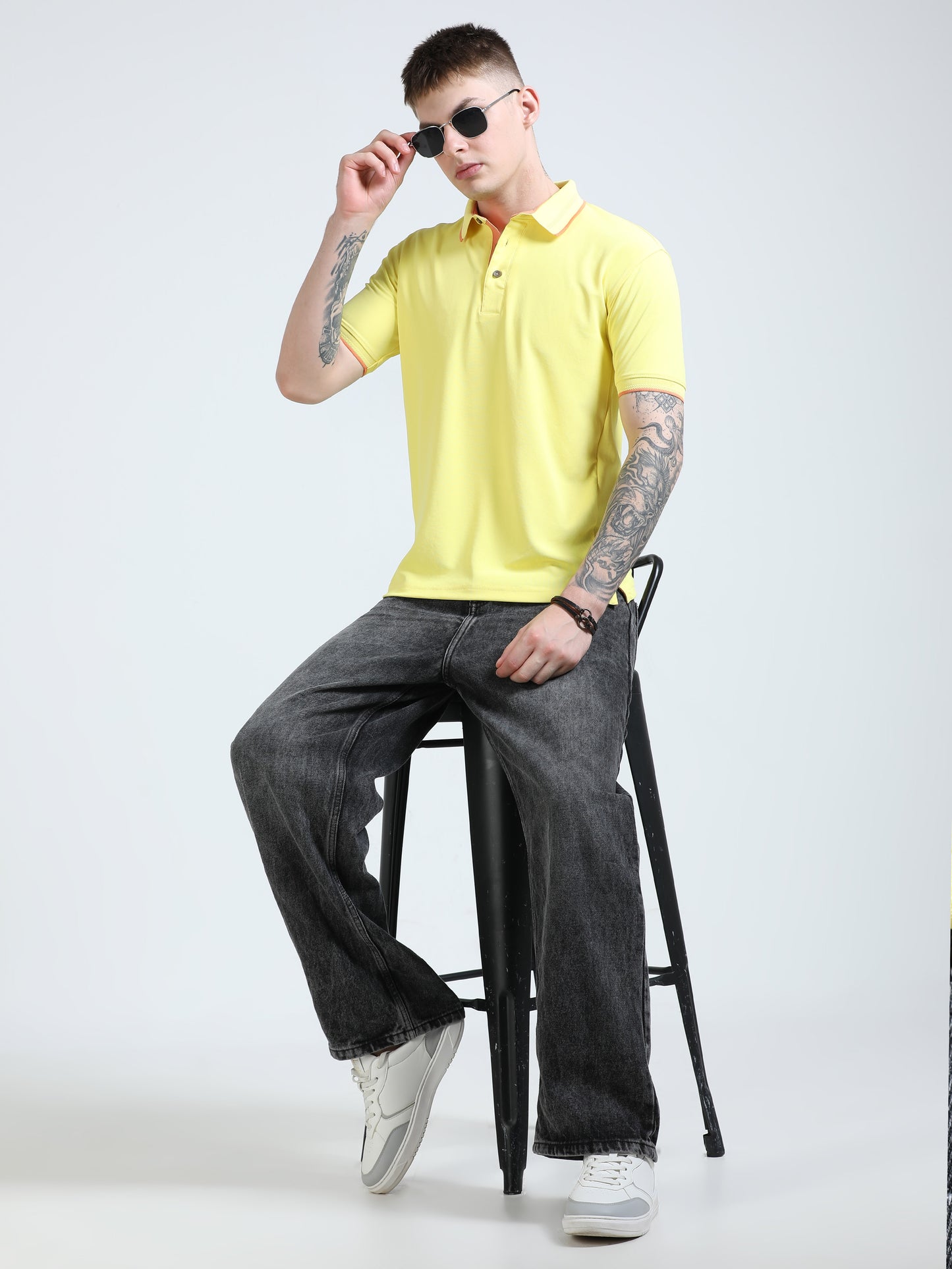 Premium Polo T-Shirt – Sun Kissed Peach