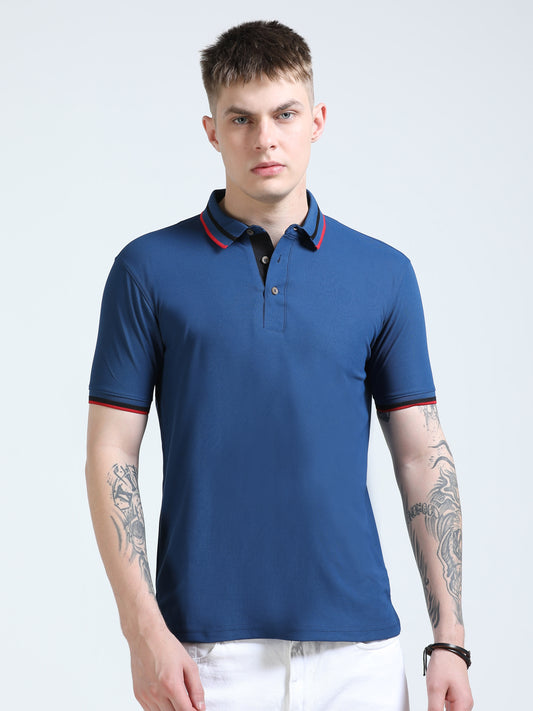 Premium Polo T-Shirt – Teal Trio