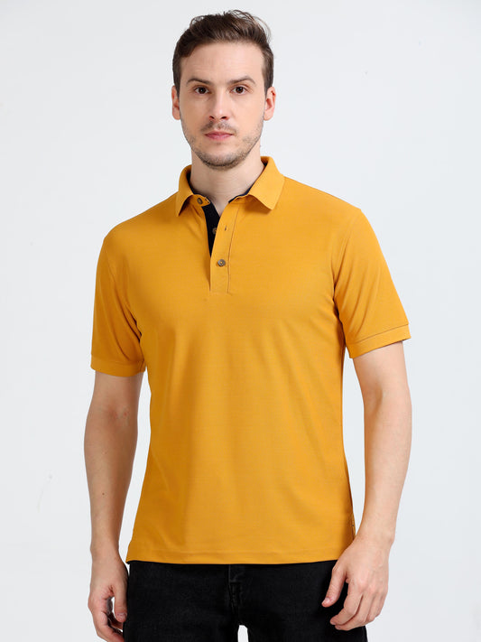 Premium Polo T-Shirt – Mustard Yellow