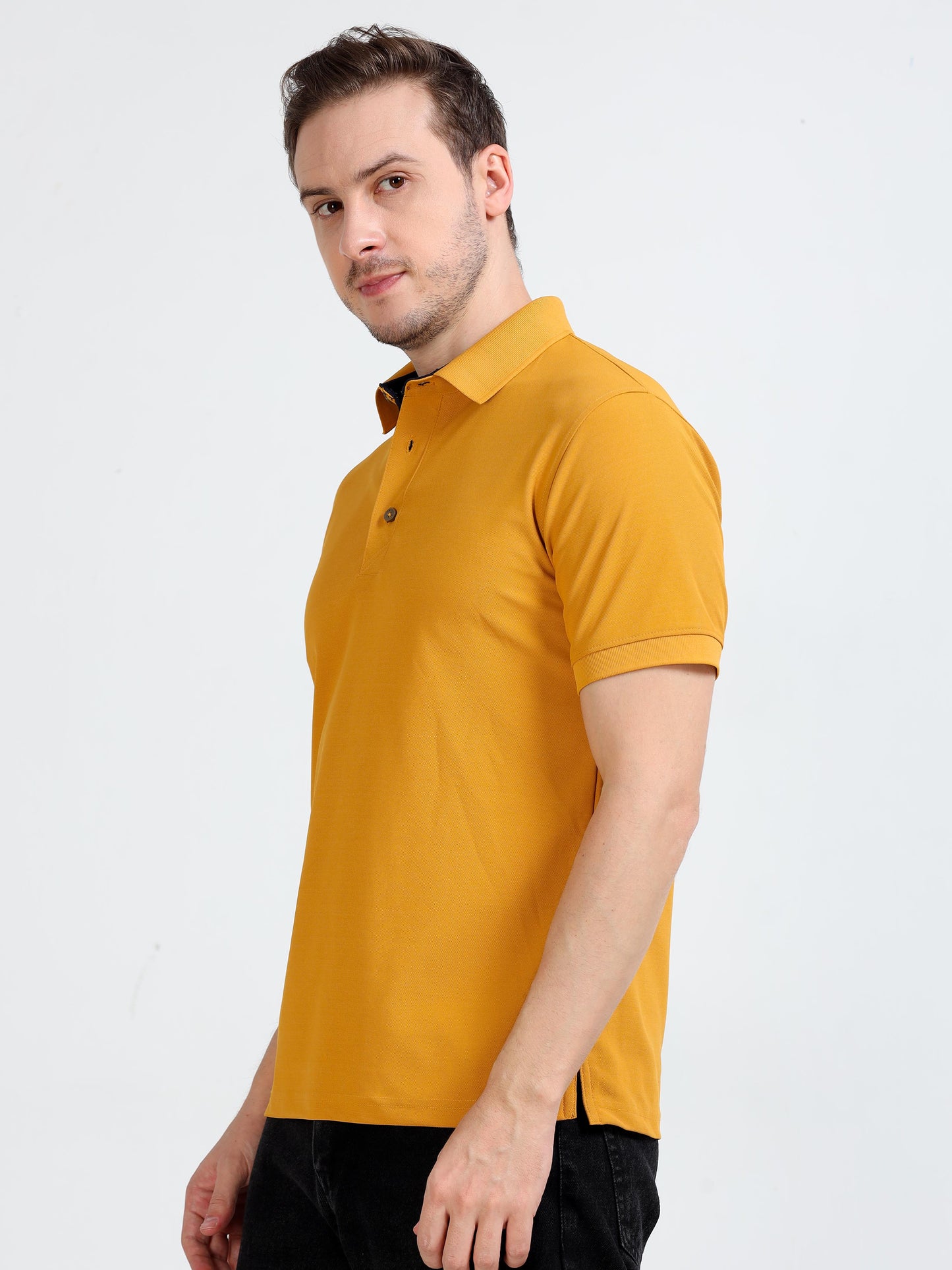 Premium Polo T-Shirt – Mustard Yellow