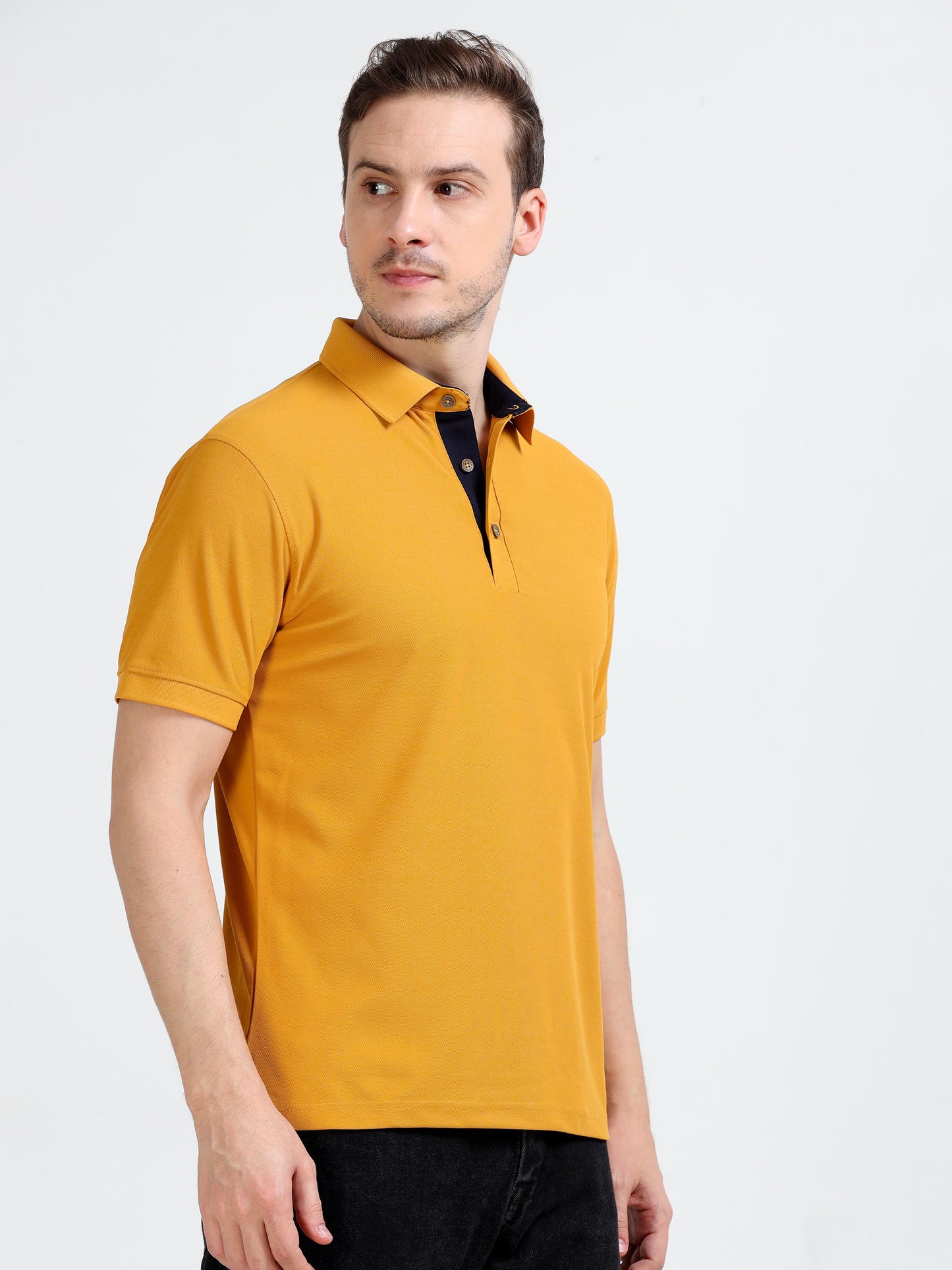 Premium Polo T-Shirt – Mustard Yellow