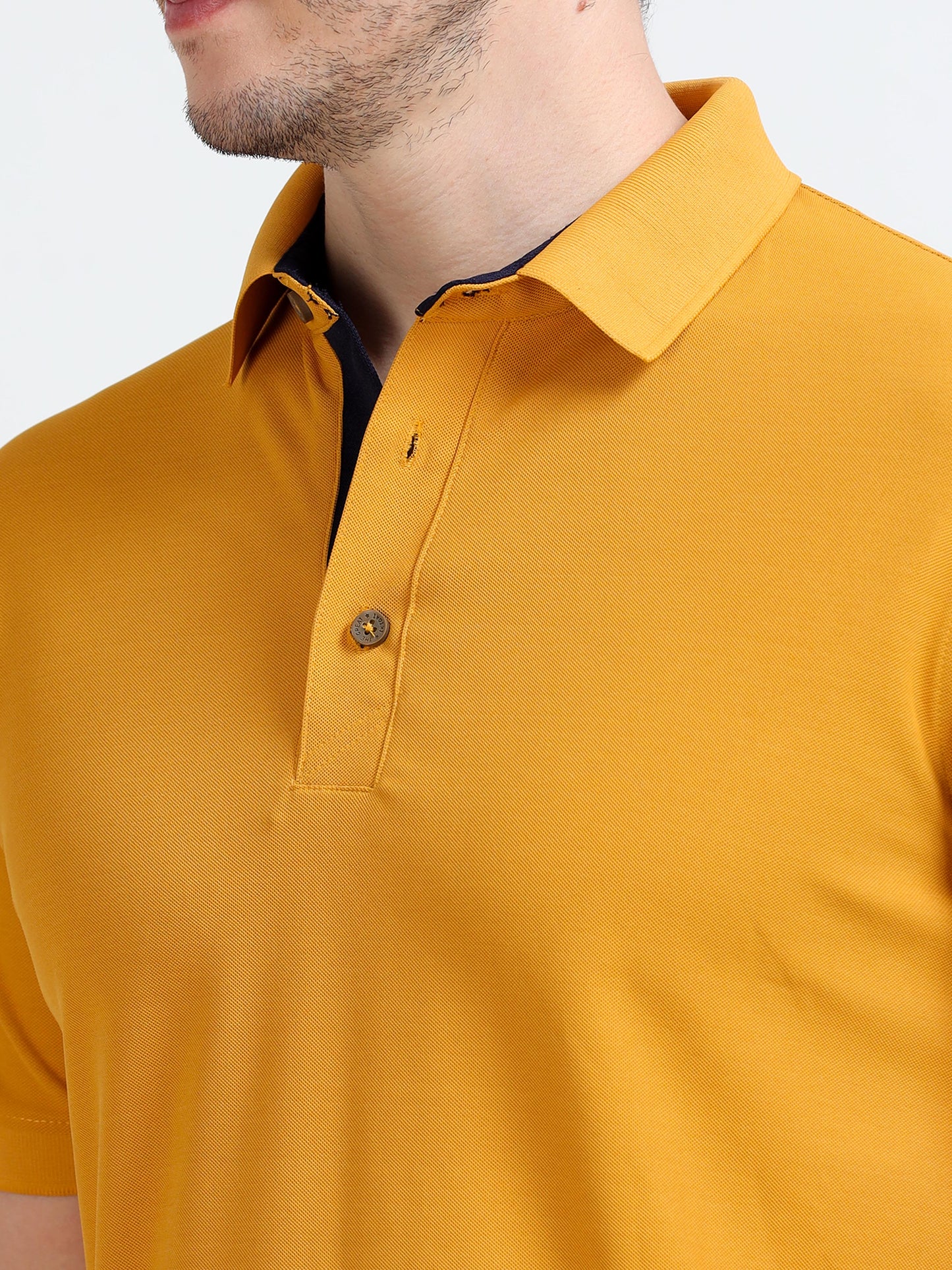Premium Polo T-Shirt – Mustard Yellow