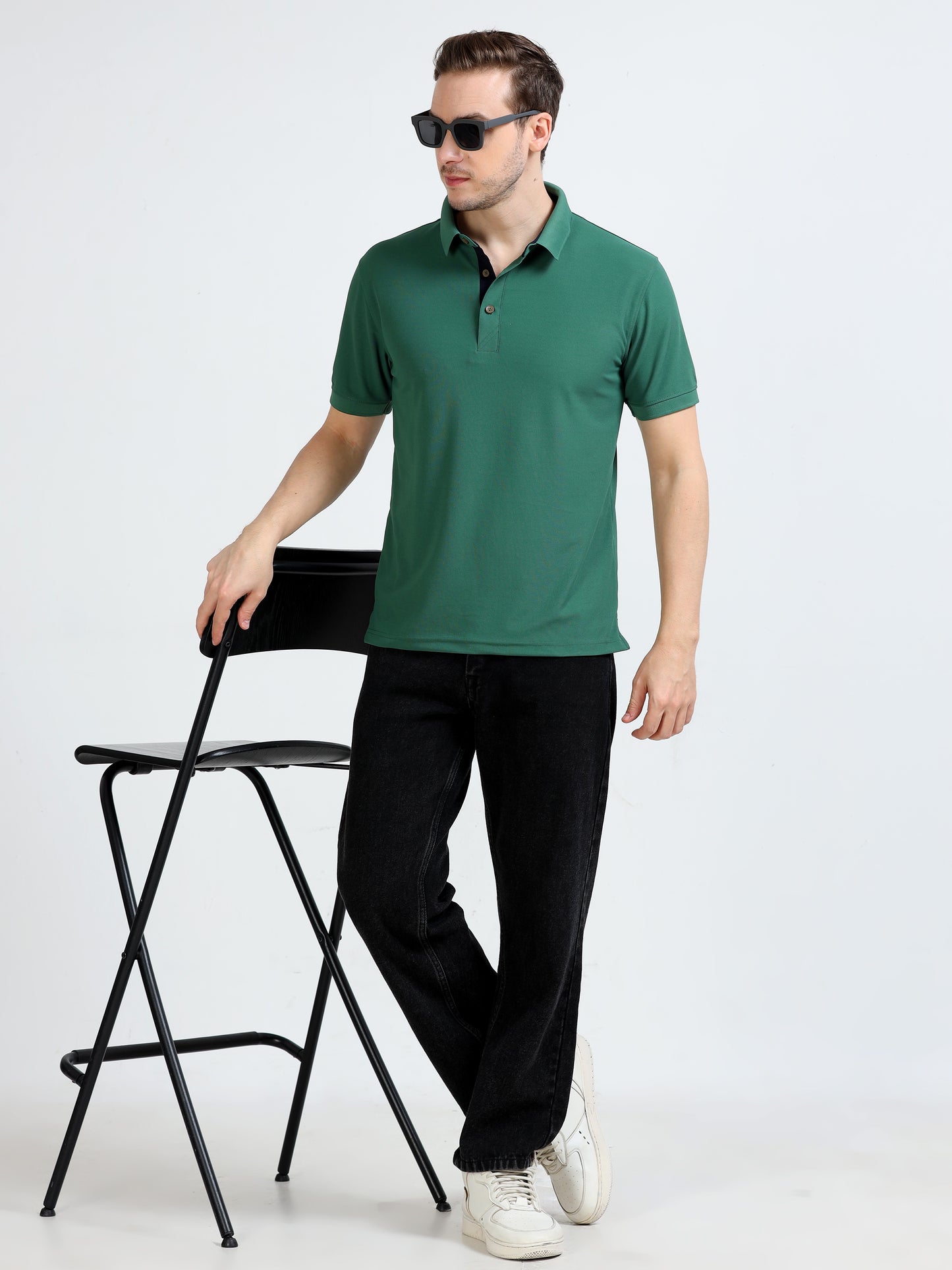 Premium Polo T-Shirt – Apple Green