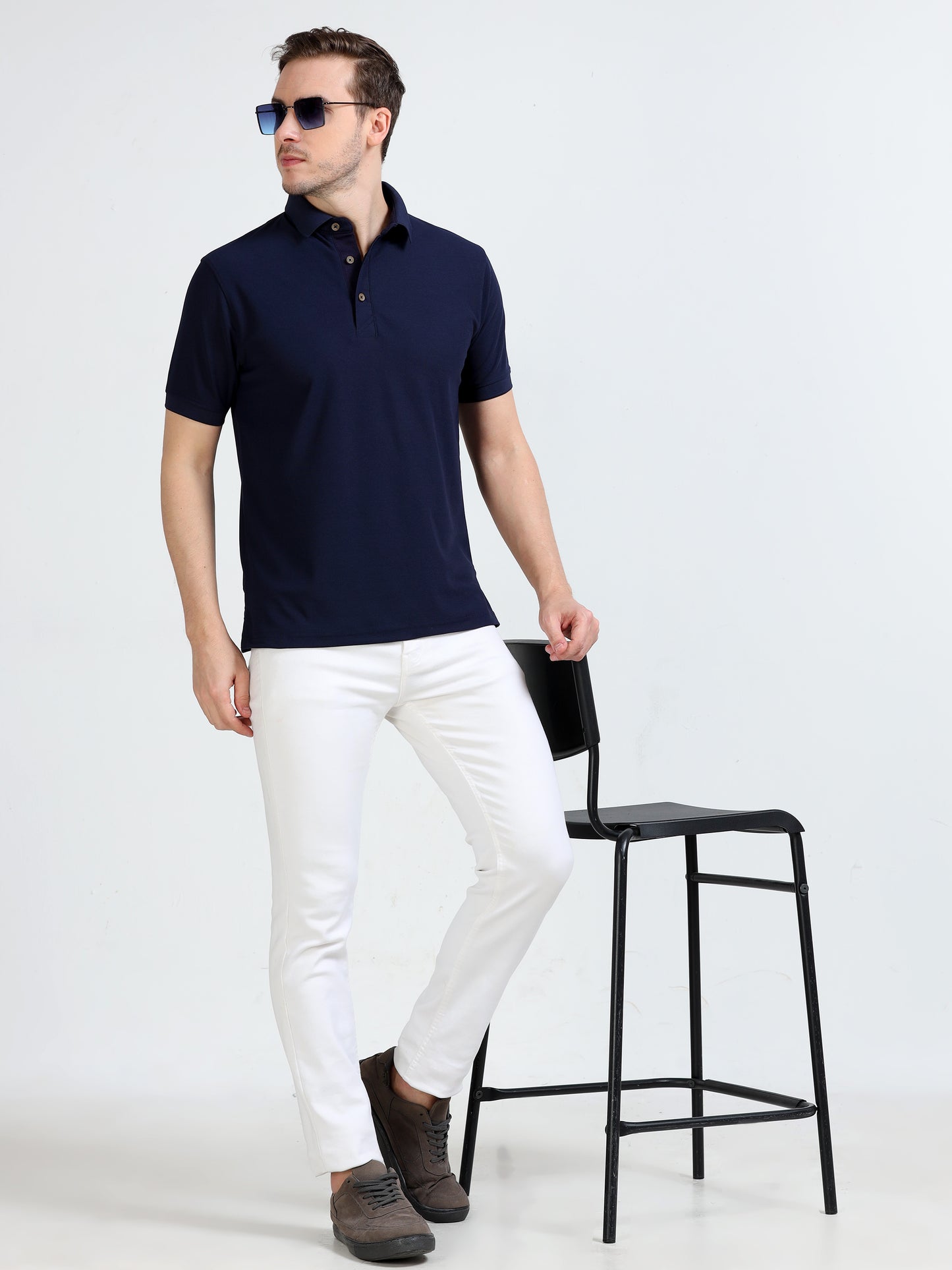 Premium Polo T-Shirt – Navy Blue