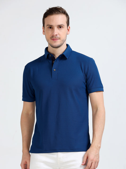 Premium Polo T-Shirt – Teal Blue