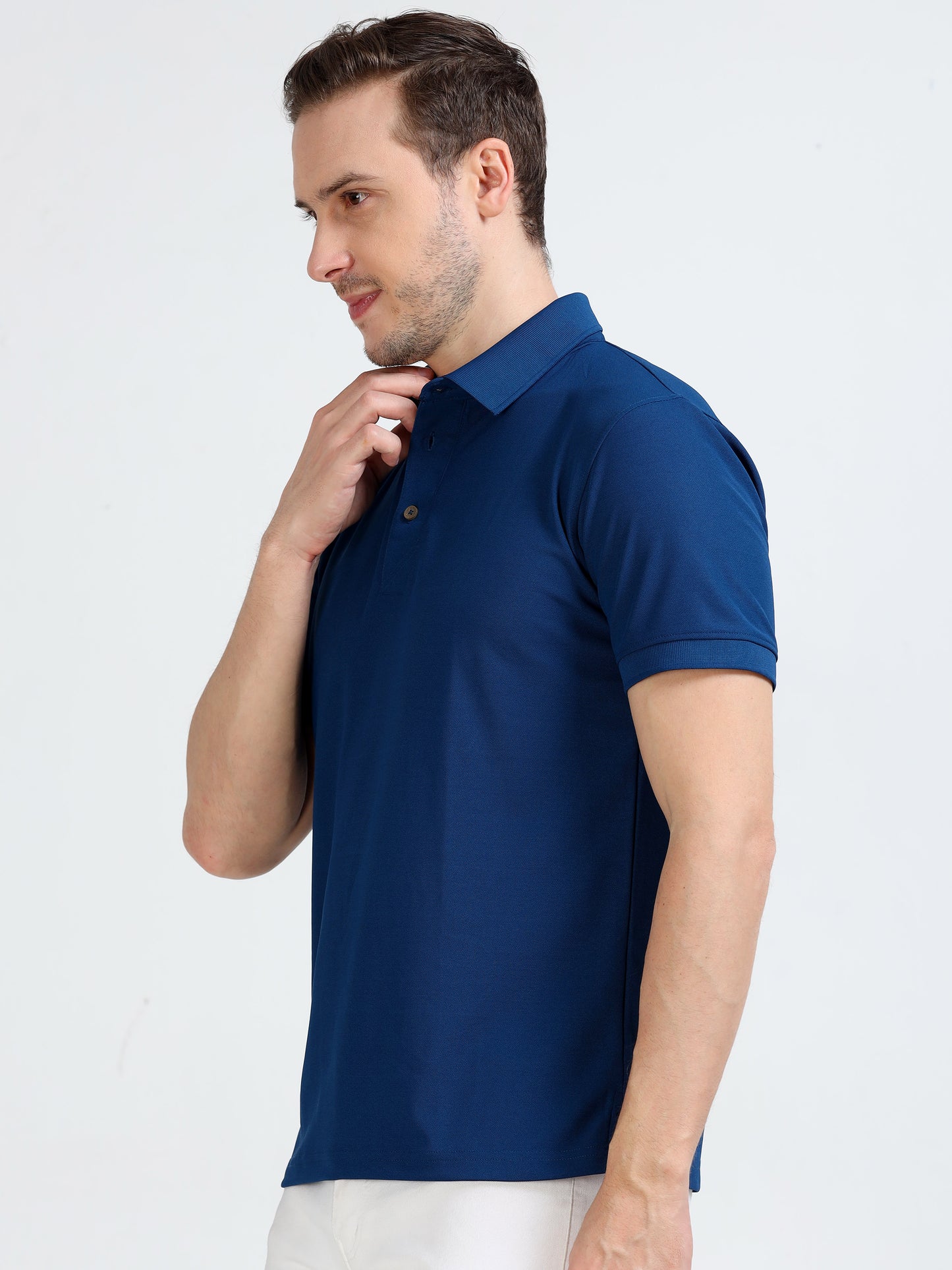 Premium Polo T-Shirt – Teal Blue