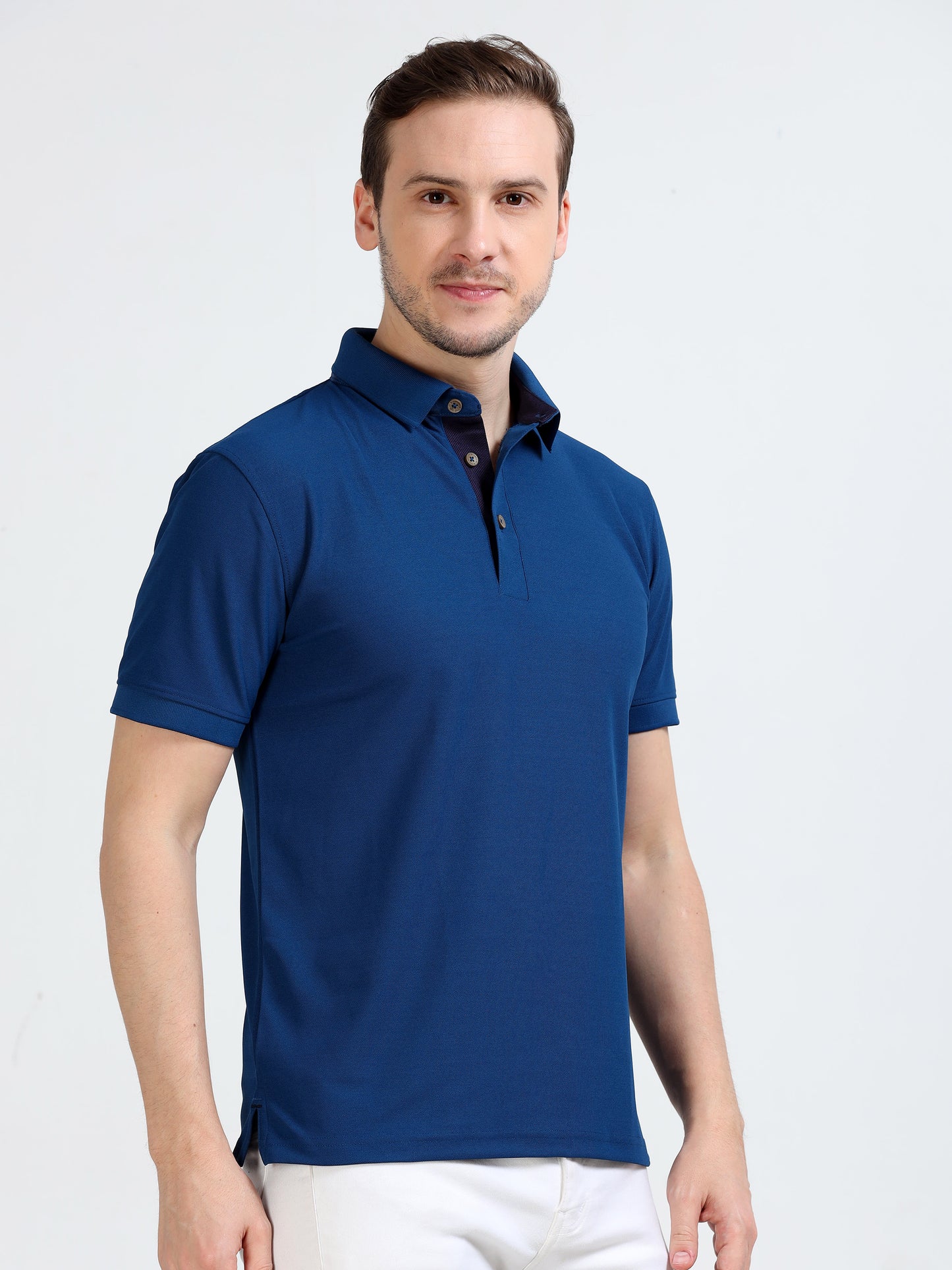 Premium Polo T-Shirt – Teal Blue