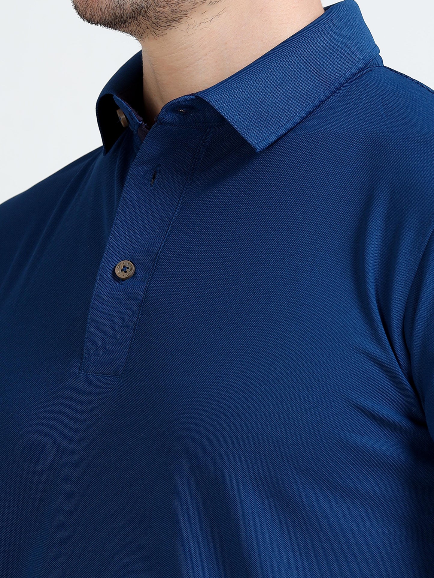 Premium Polo T-Shirt – Teal Blue