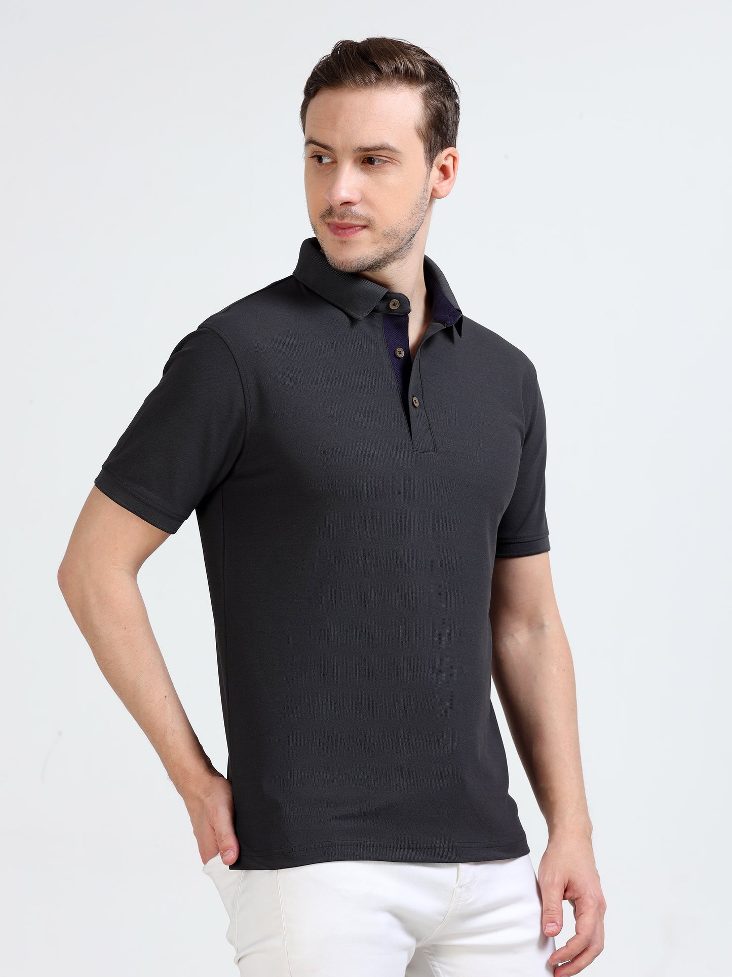 Premium Polo T-Shirt – Dark Grey