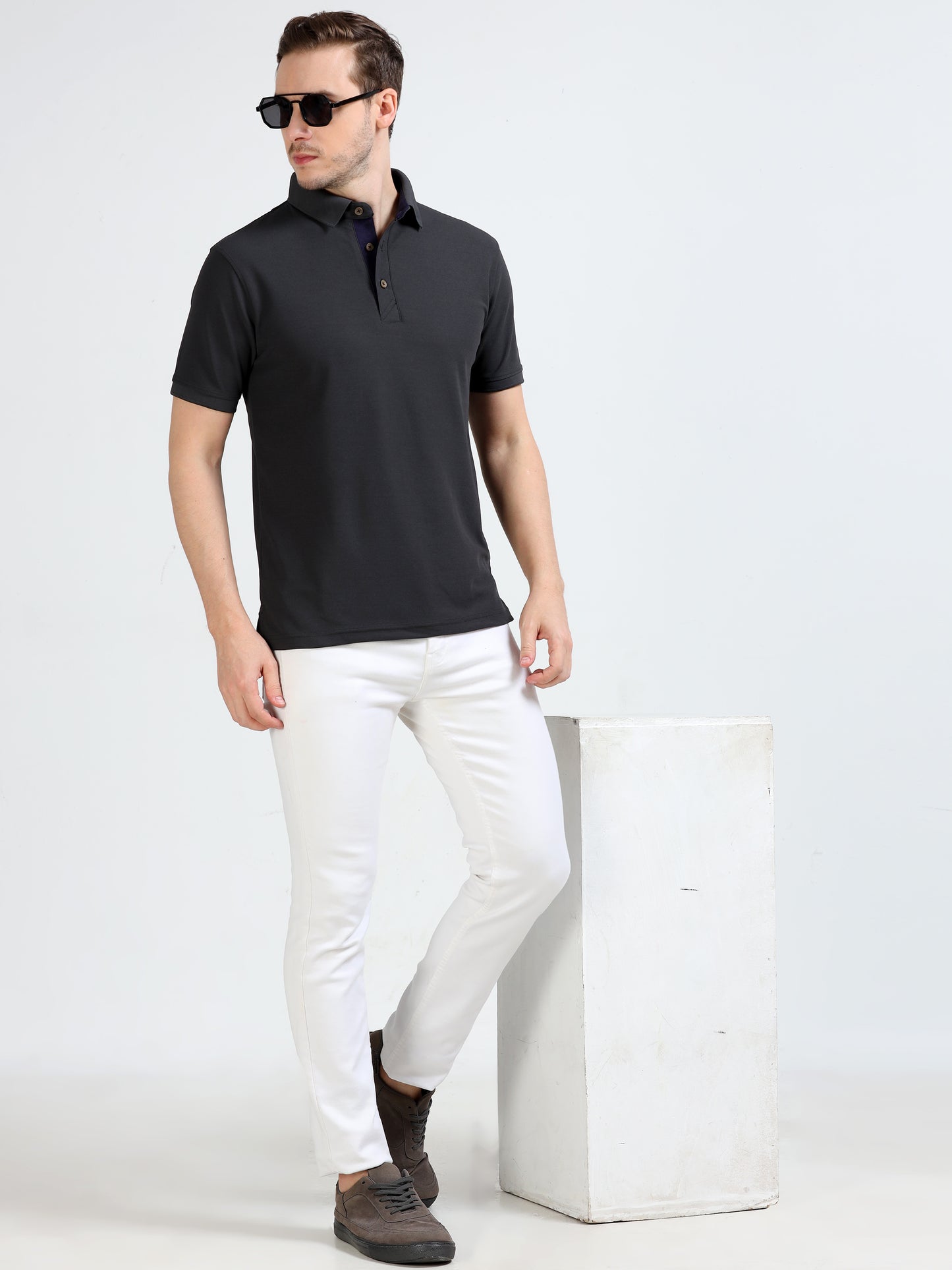 Premium Polo T-Shirt – Dark Grey