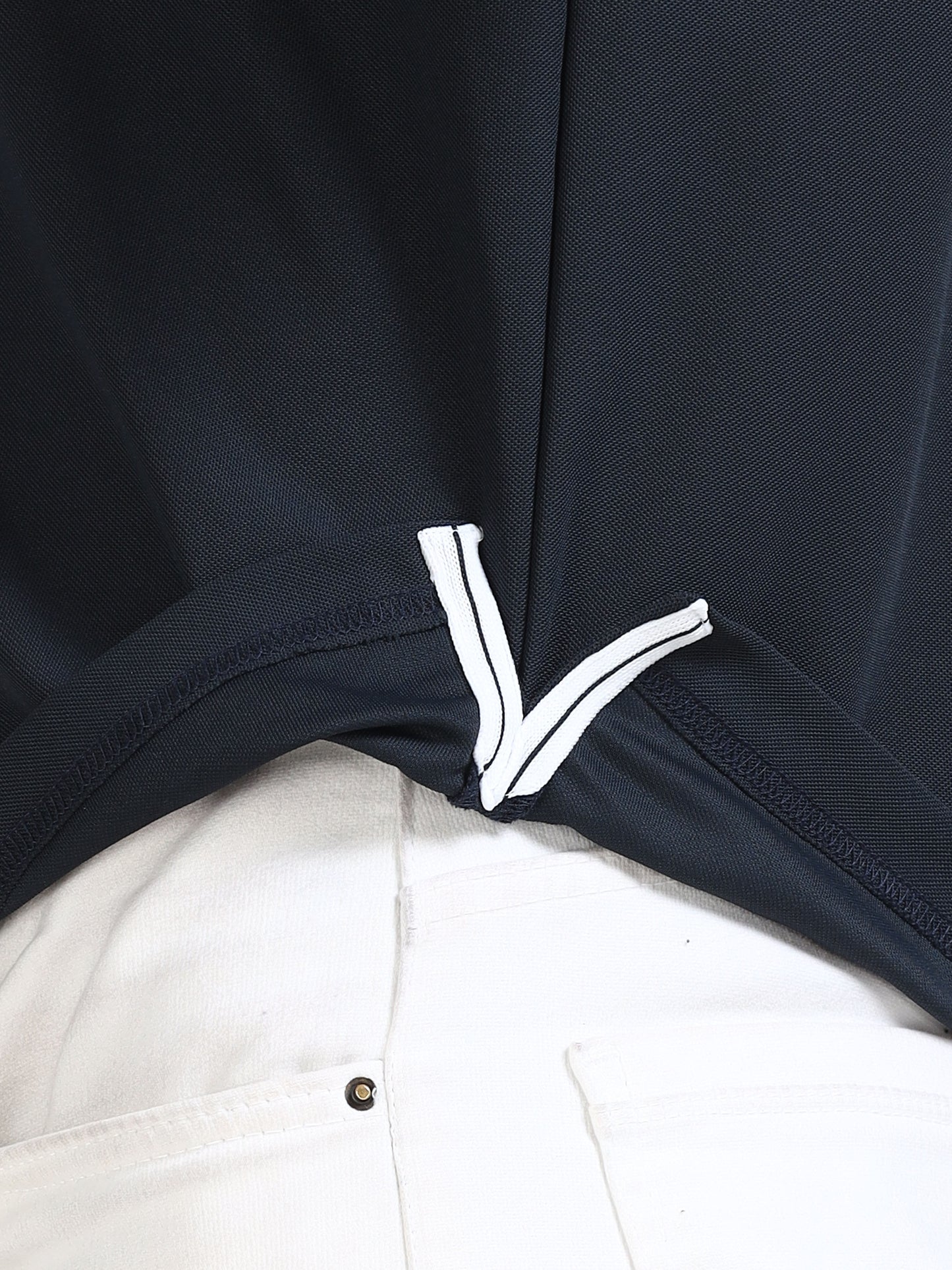 Premium Polo T-Shirt – Dress Blue with White Tipping