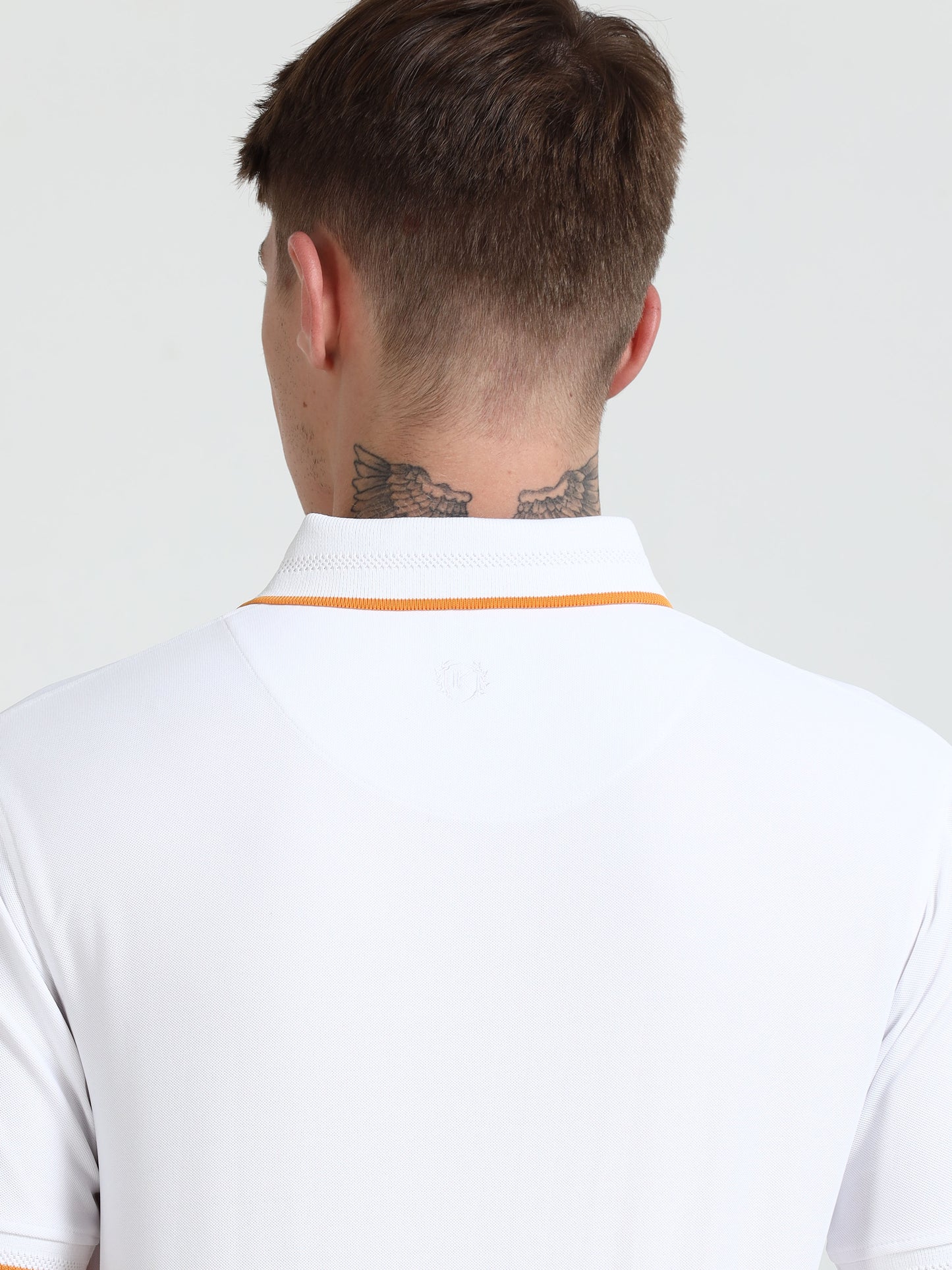Mars Premium Polo T-Shirt – White with Yellow Tipping